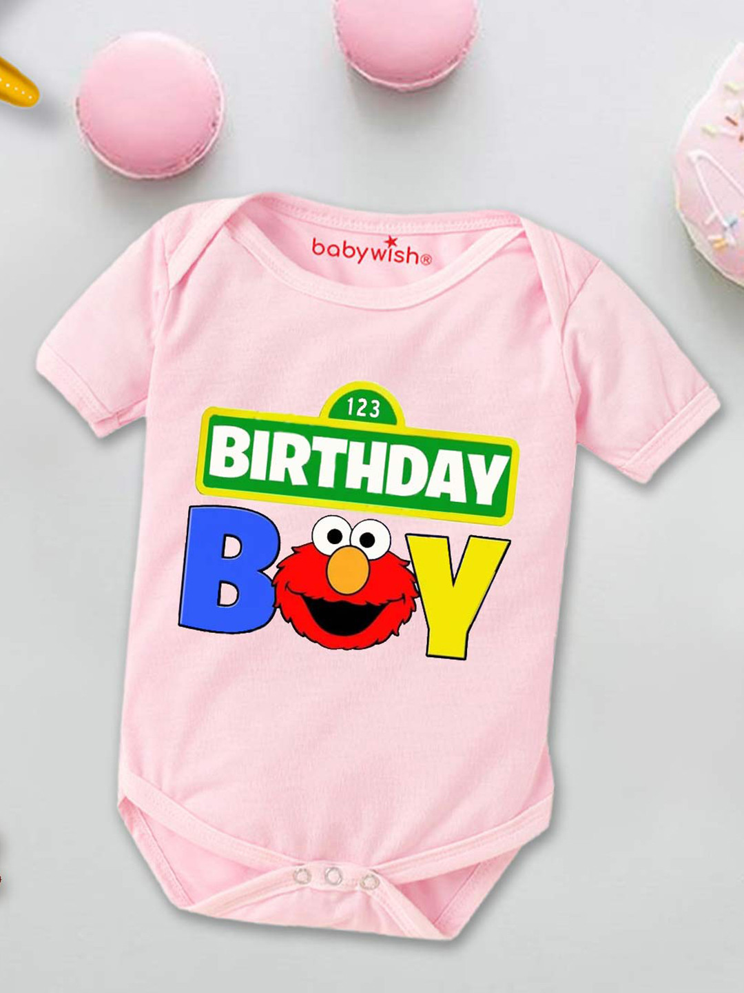 

Babywish Infants Kids Printed Cotton Bodysuit, Pink