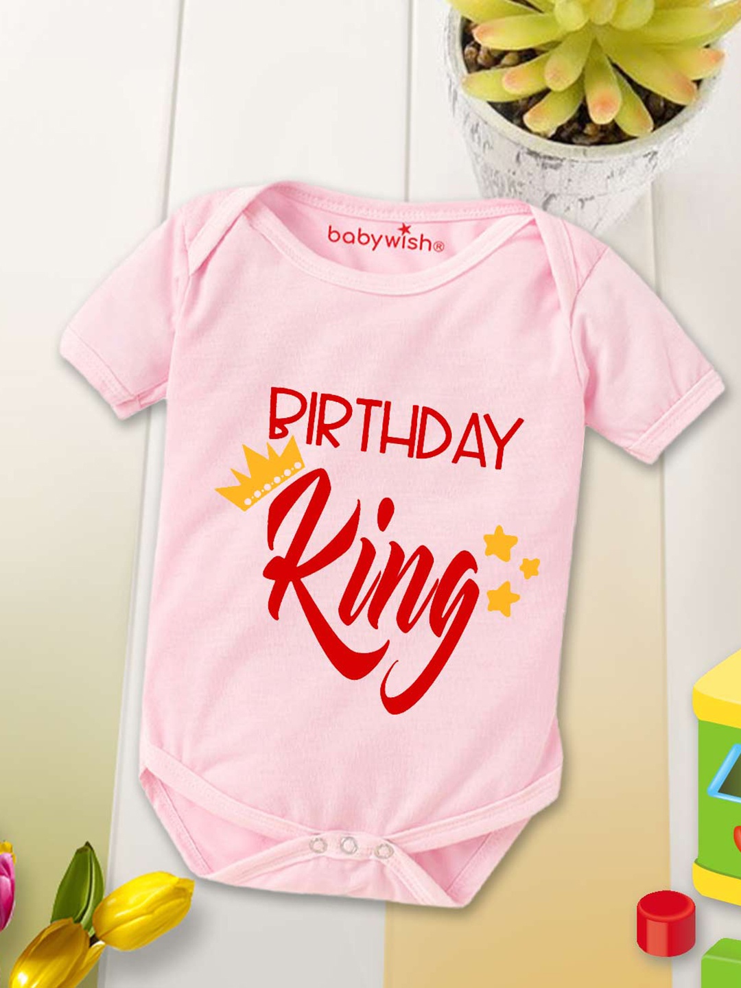 

Babywish Infants Typography Printed Pure Cotton Bodysuit, Pink