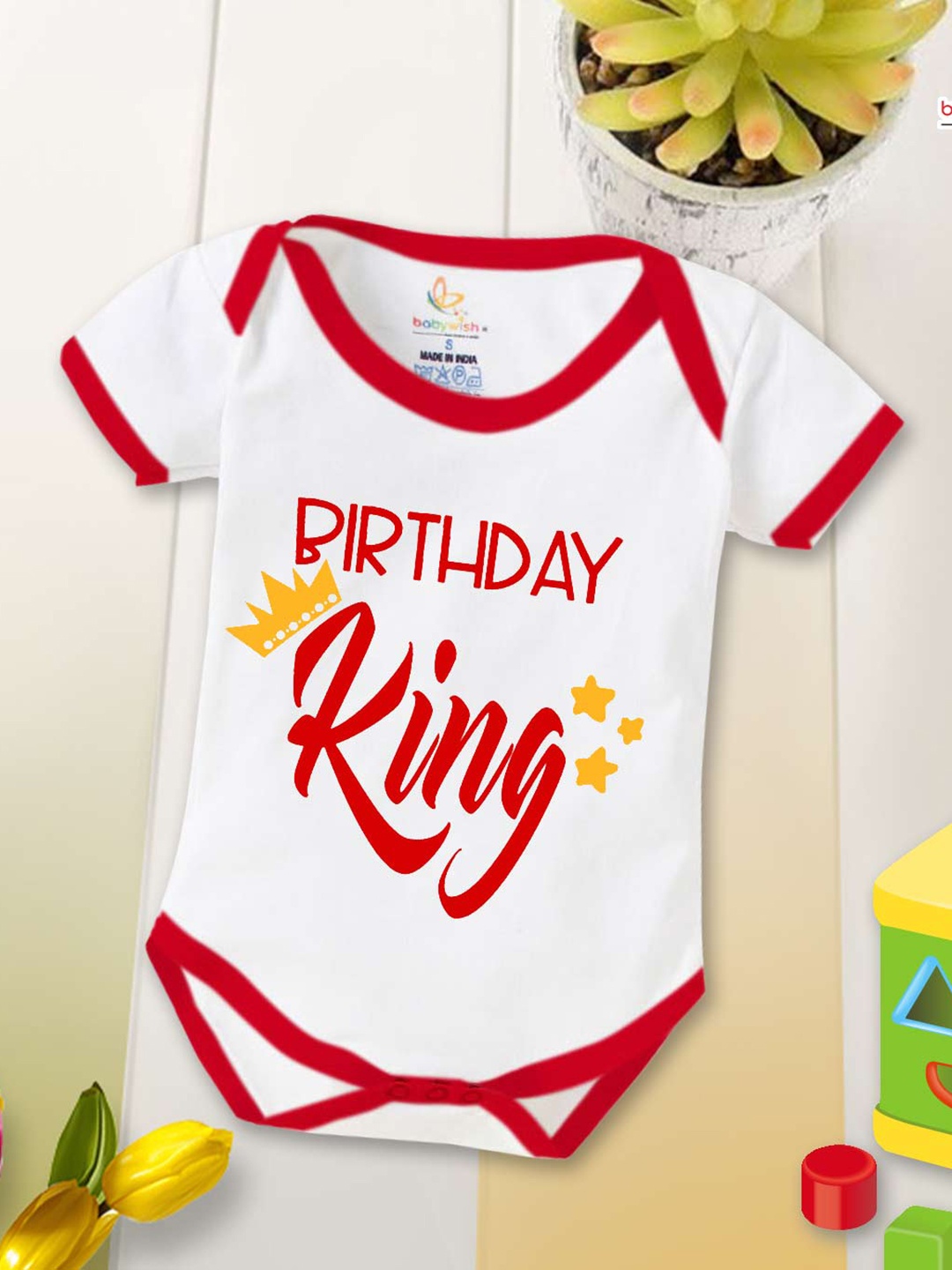 

Babywish Kids Typography Printed Bodysuit, White