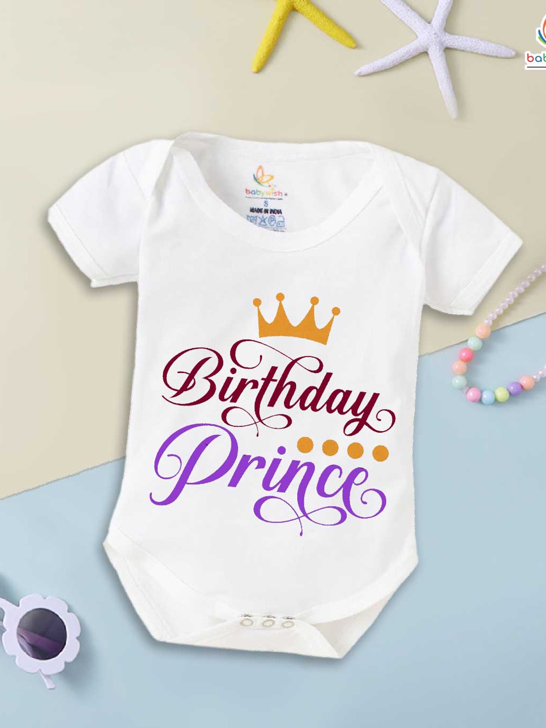 

Babywish Infants Typography Printed Pure Cotton Bodysuit, White