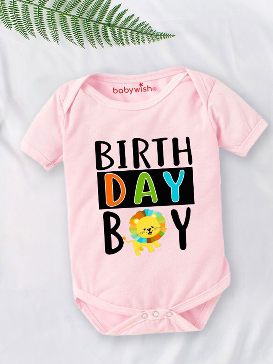 

Babywish Infants Birthday Boy Printed Cotton Bodysuits, Pink