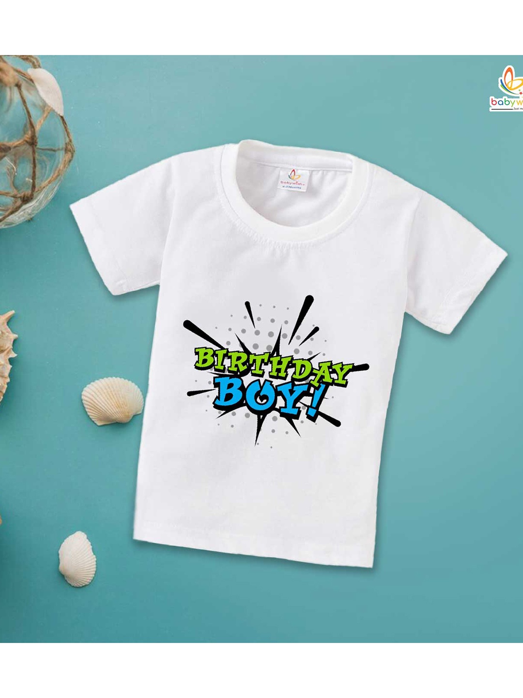

Babywish Boys Typography Printed Cotton Relaxed Fit T-shirt, White