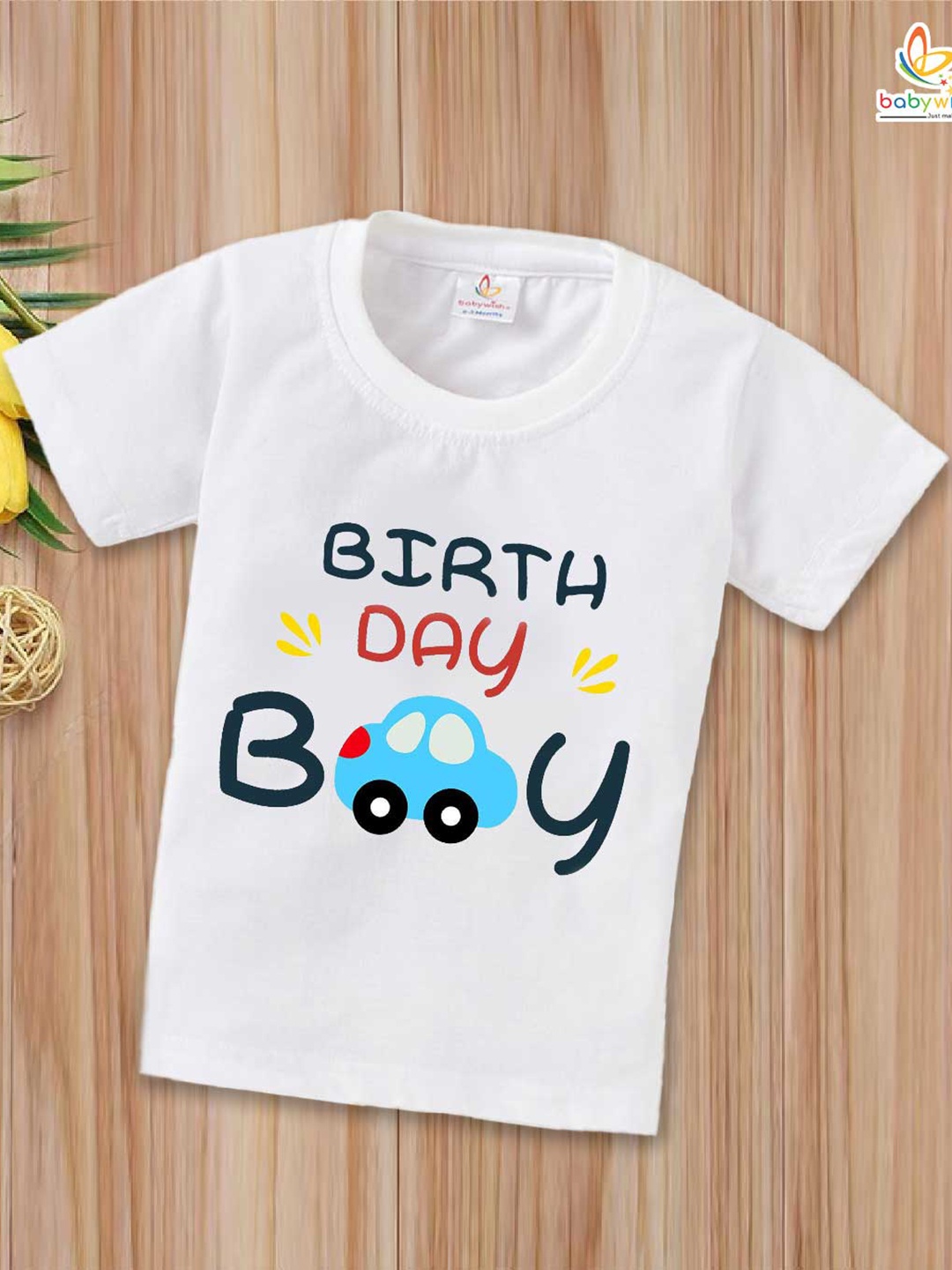 

Babywish Boys Typography Printed Cotton Relaxed Fit T-shirt, White