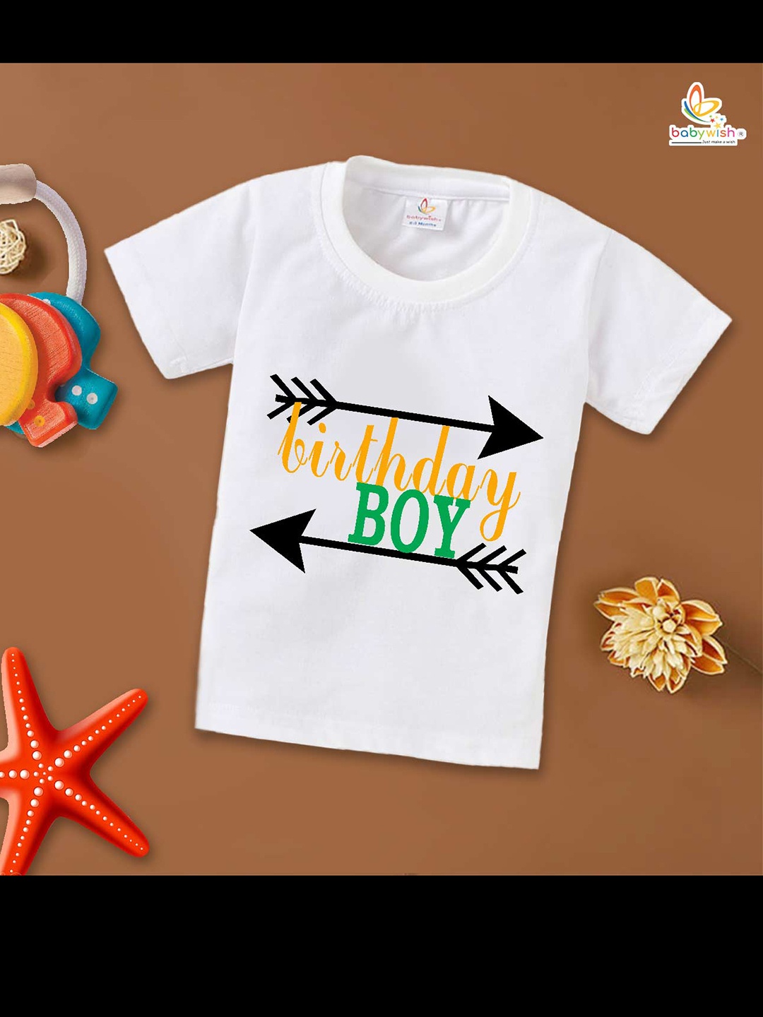 

Babywish Boys Typography Printed Cotton Relaxed Fit T-shirt, White