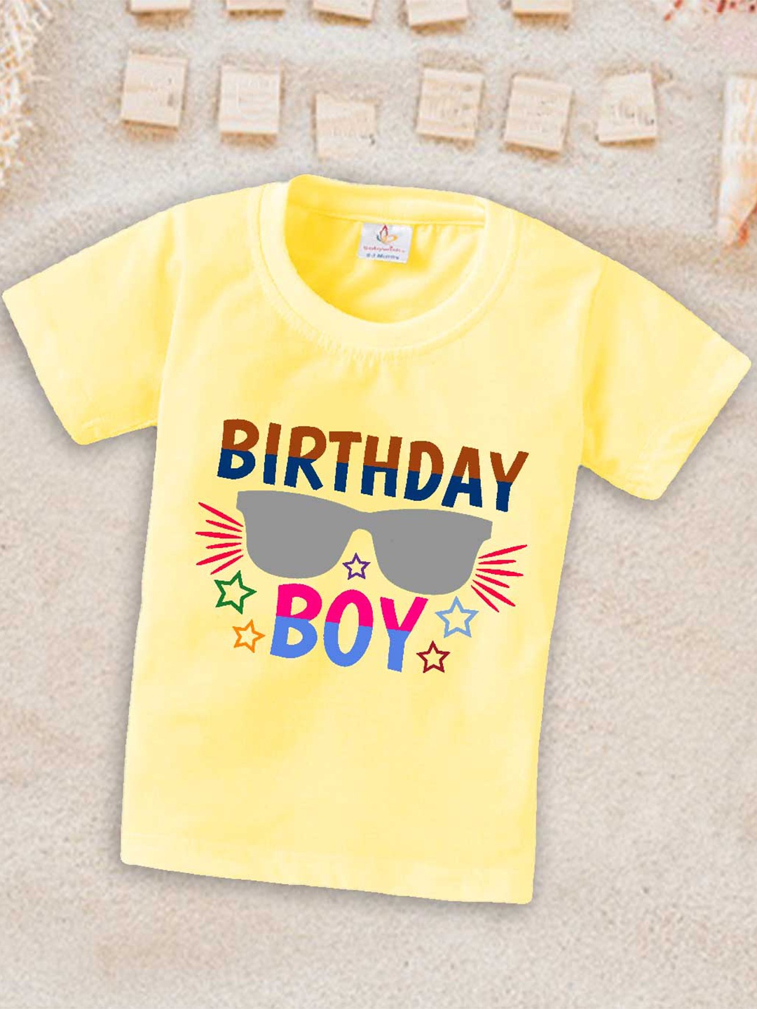 

Babywish Kids Relaxed Fit Typography Printed Cotton T-shirt, Yellow