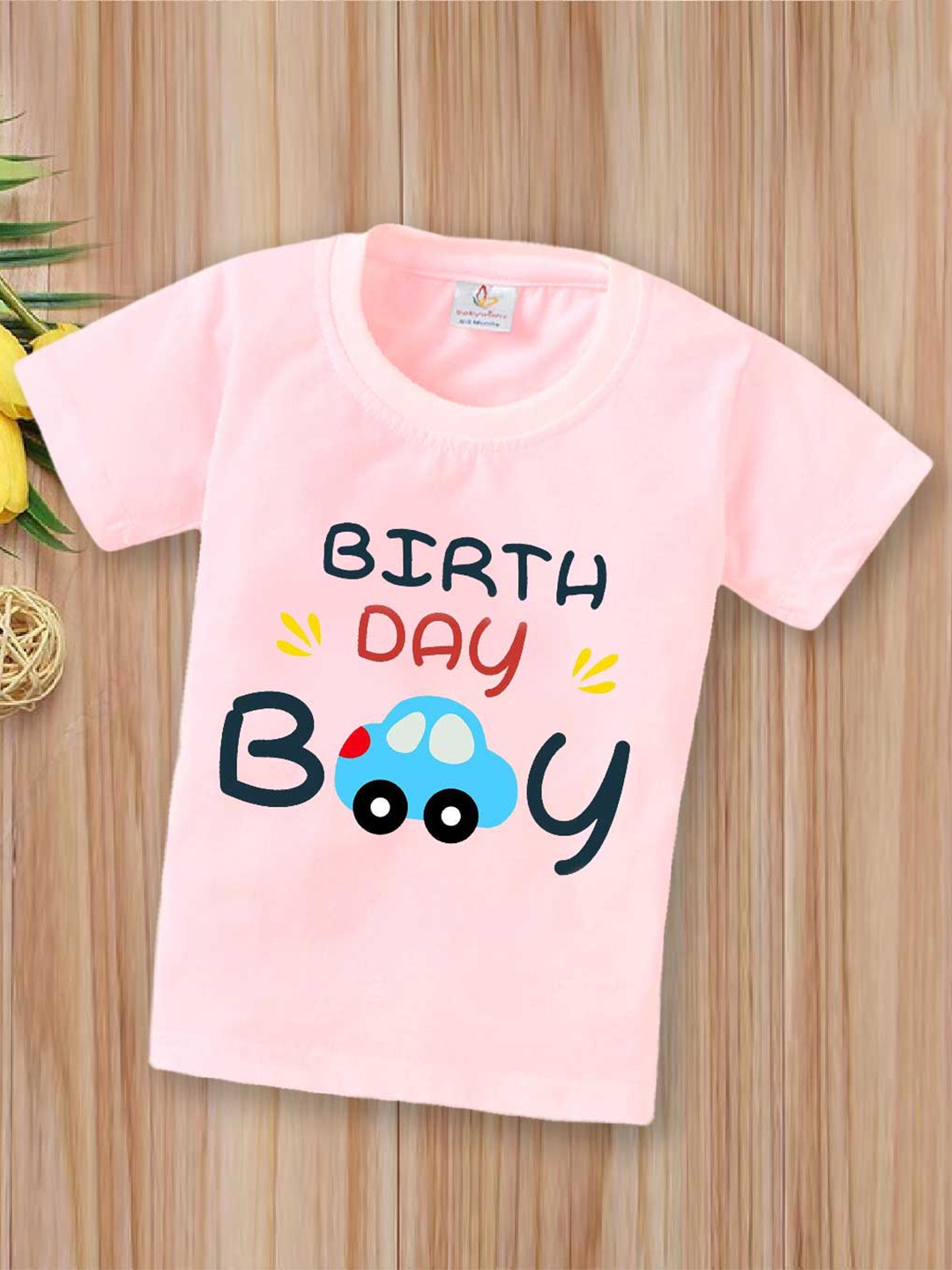 Babywish Kids Typography Printed Cotton T-shirt, Pink
