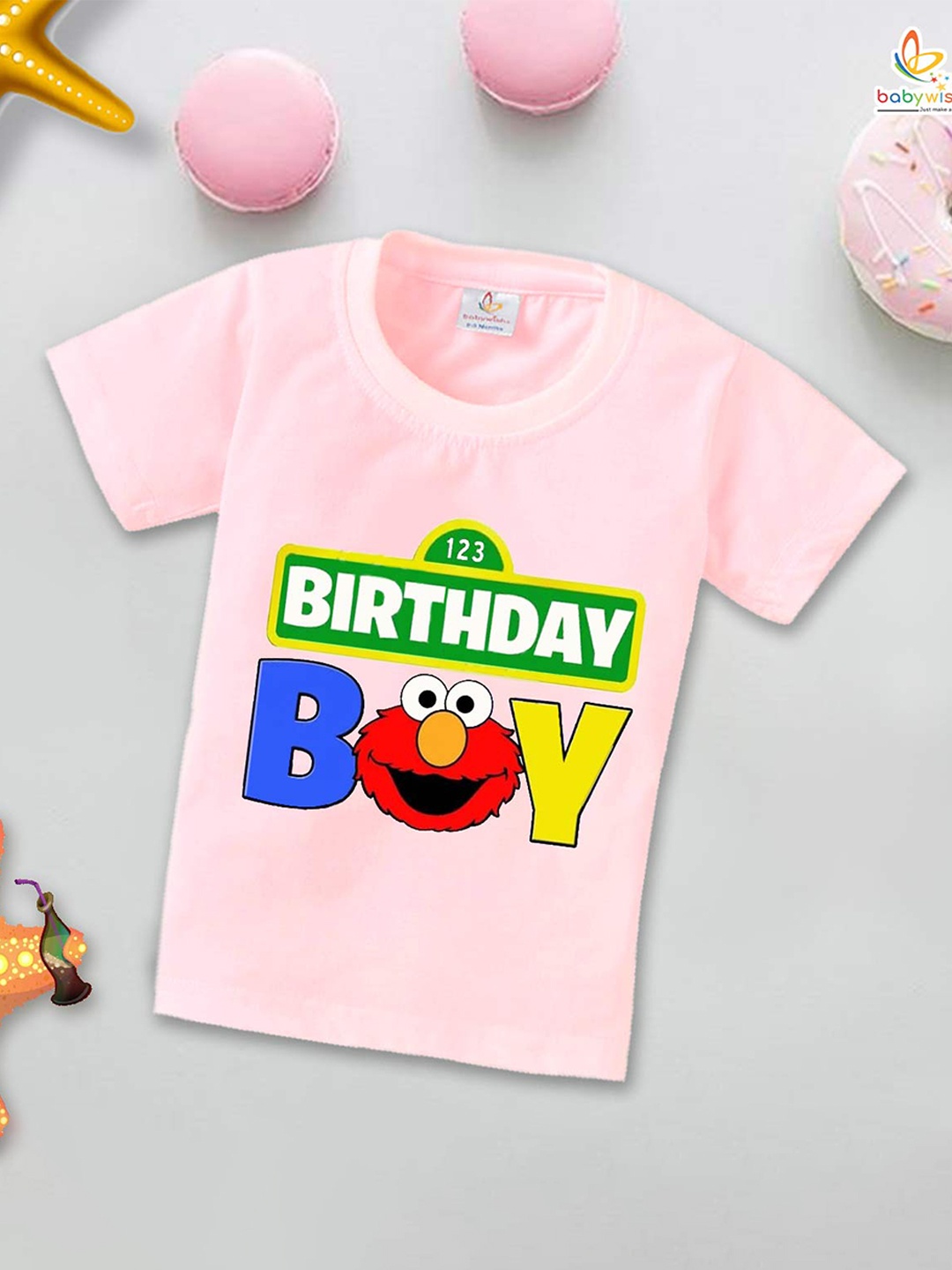 

Babywish Kids Printed Typography Cotton T-shirt, Pink