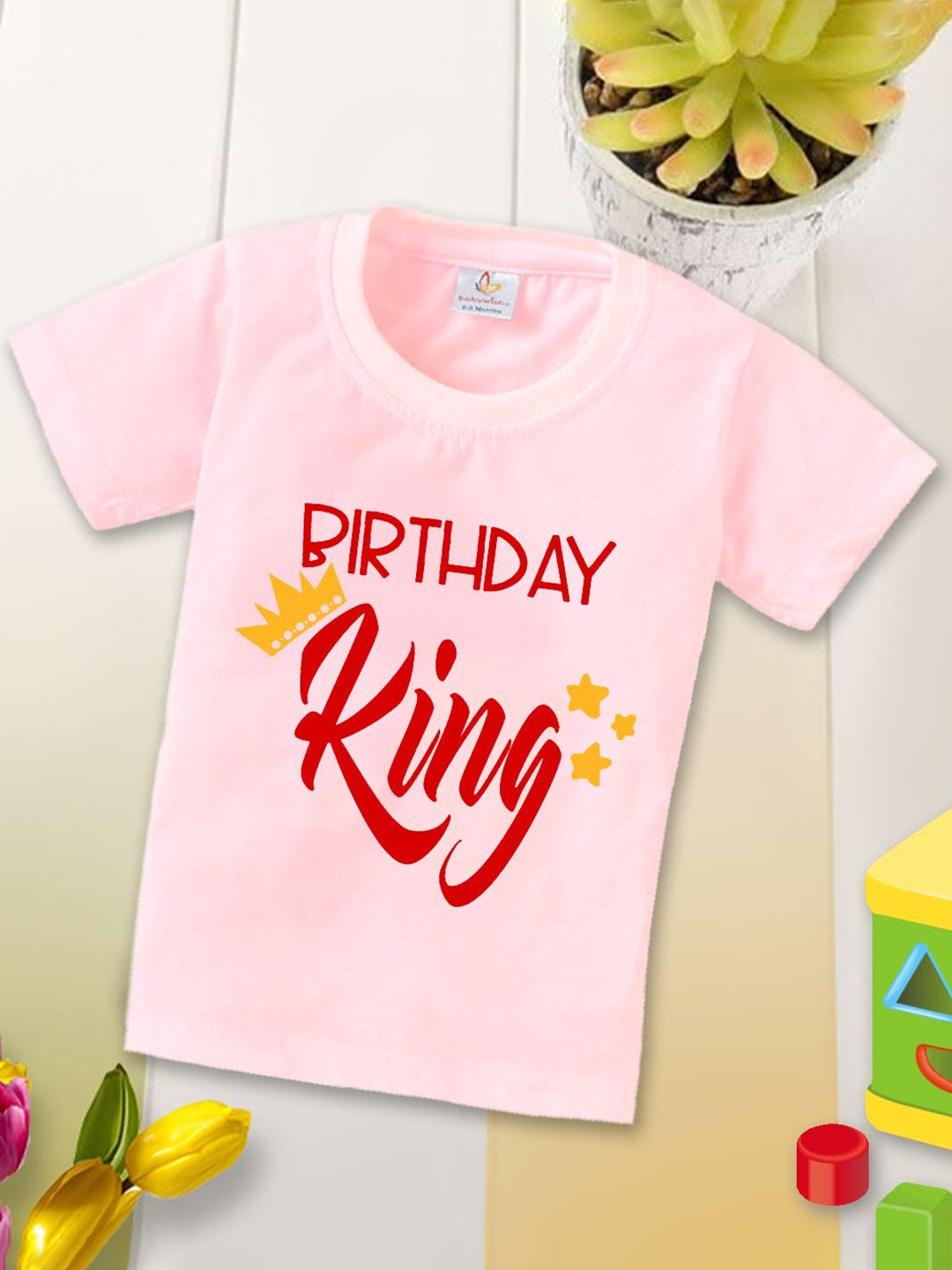 

Babywish Kids Relaxed Fit Typography Printed Cotton T-shirt, Pink