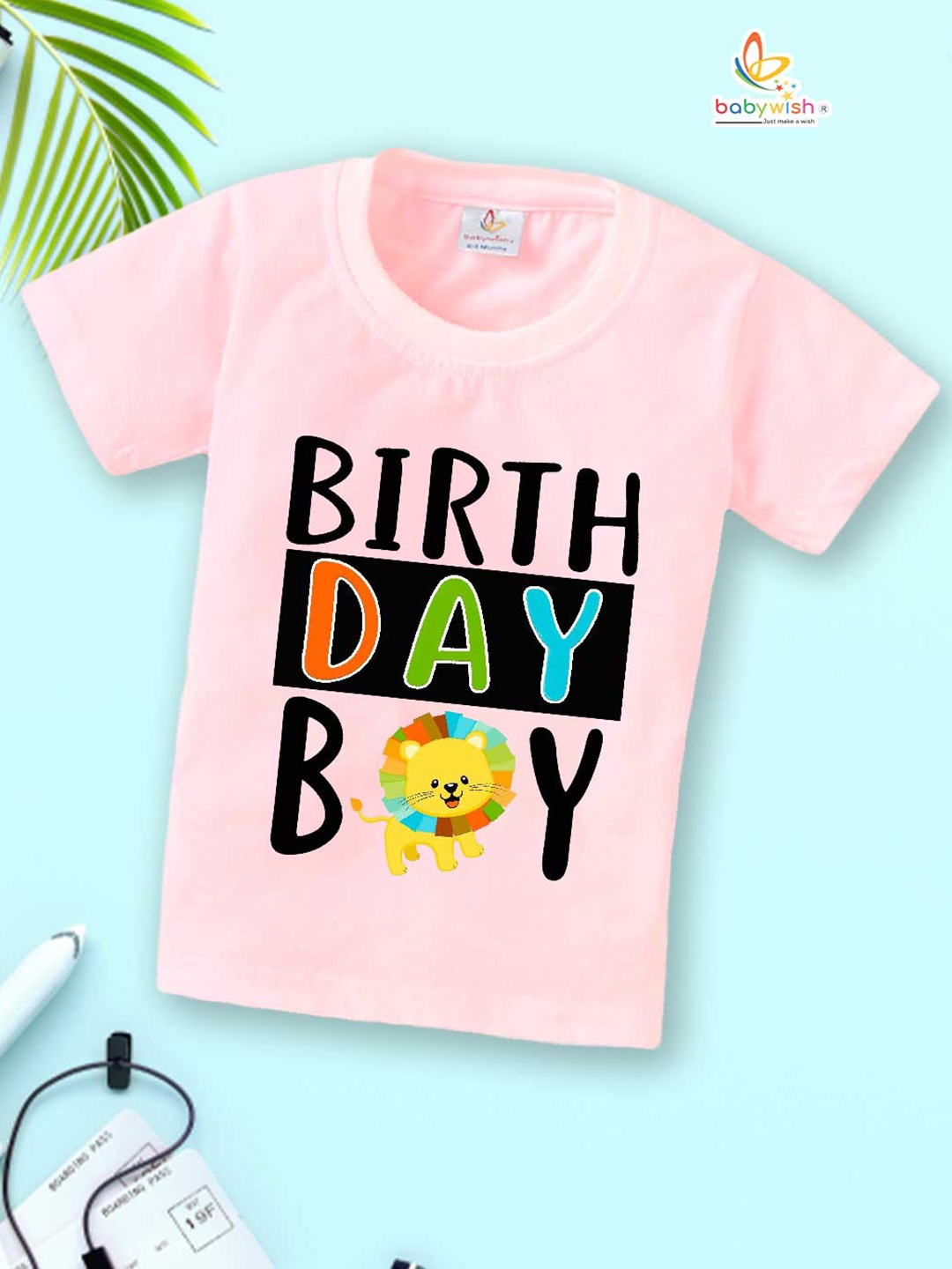 

Babywish Kids Typography Printed Round Neck Cotton Relaxed Fit T-shirt, Pink