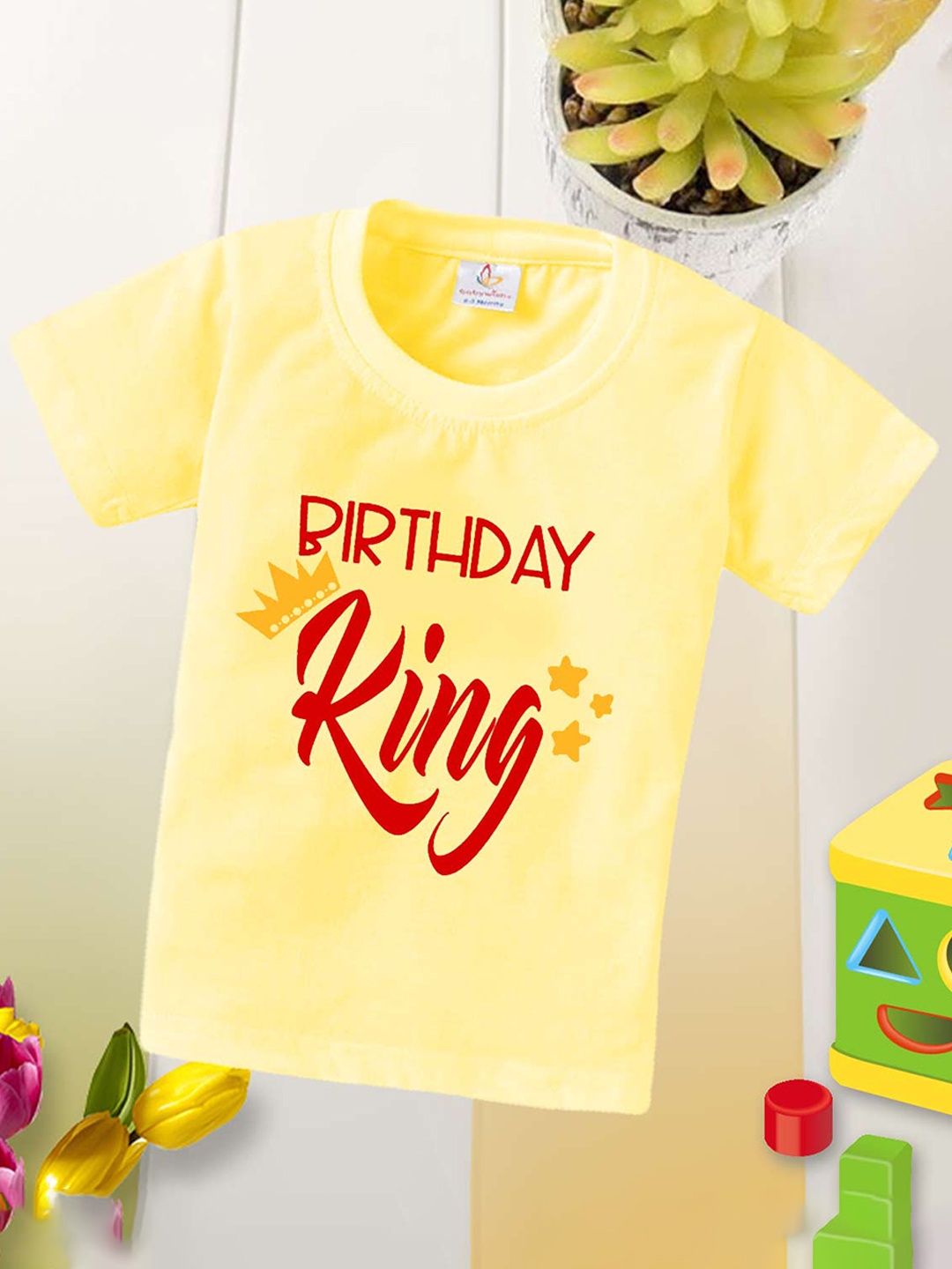 

Babywish Kids Relaxed Fit Typography Printed Cotton T-shirt, Yellow