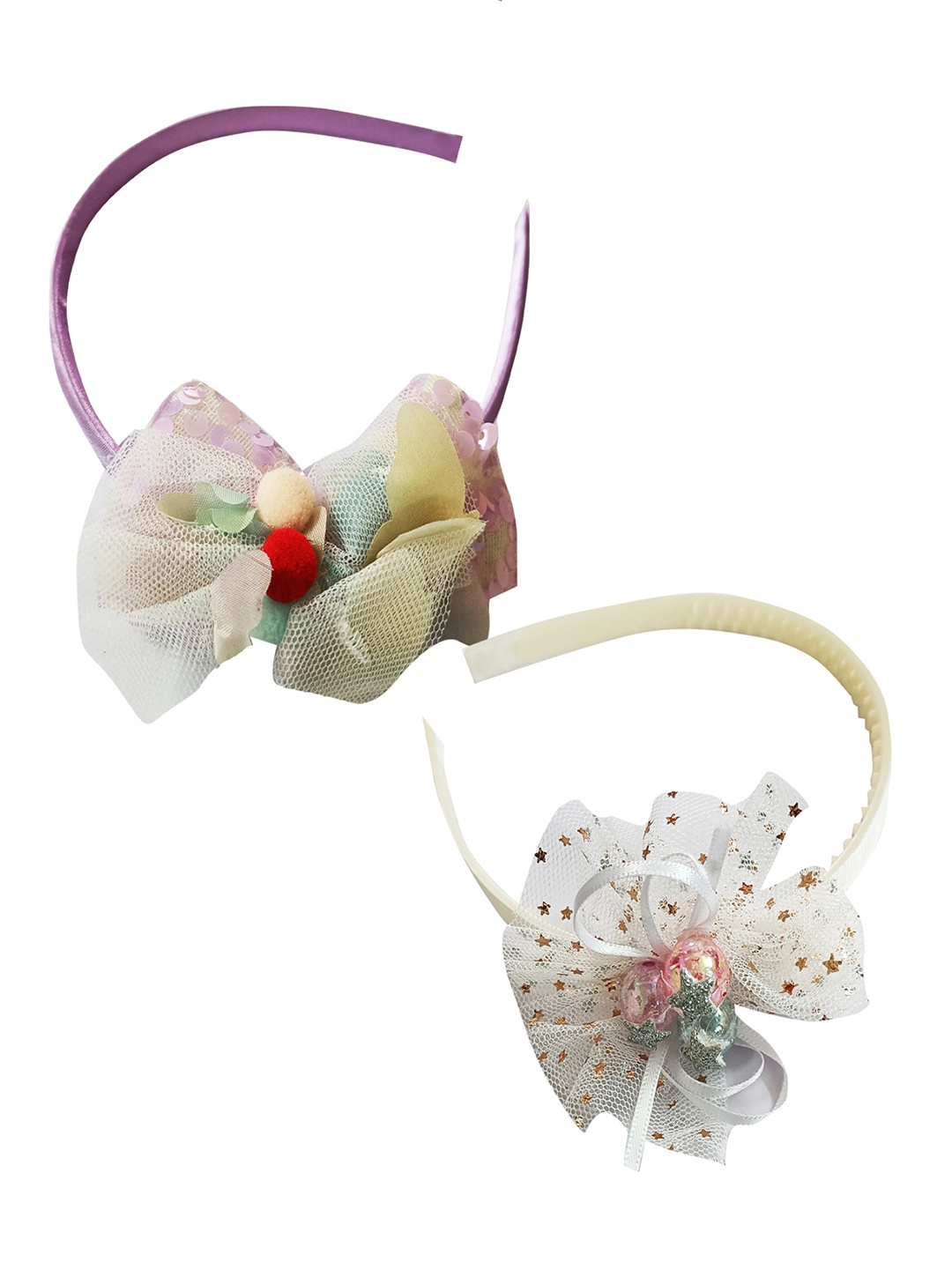 

Jewelz Set of 2 Bow Embellished Hairband, White