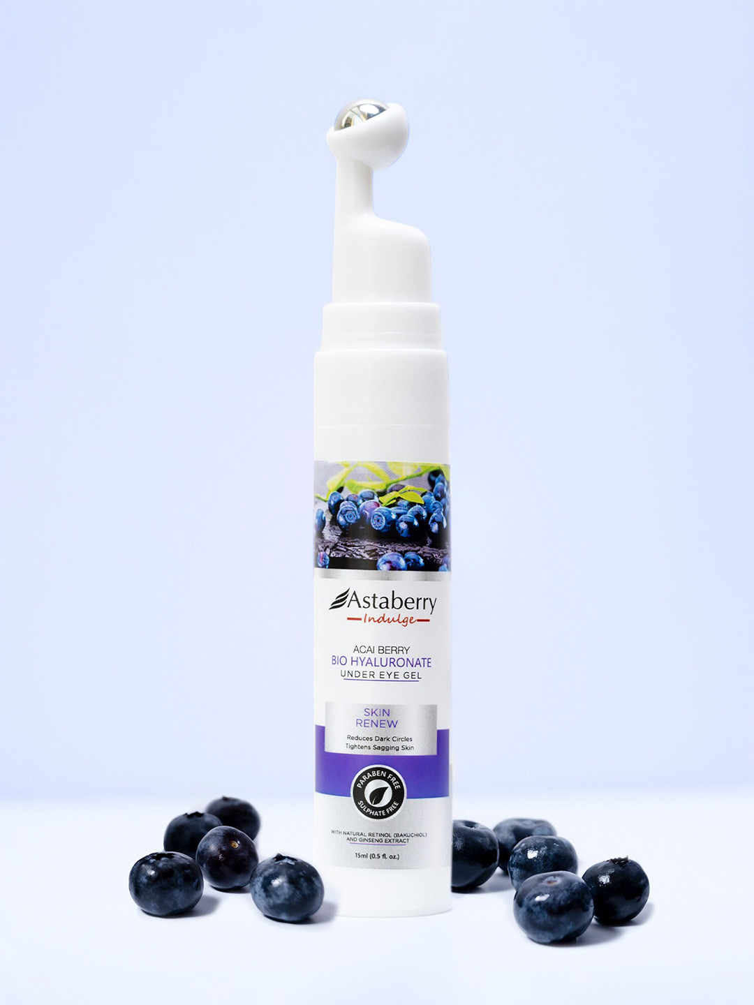 

Astaberry Indulge Acai Berry Bio Hyaluronate Under Eye Gel with Bakuchiol & Ginseng - 15ml, White