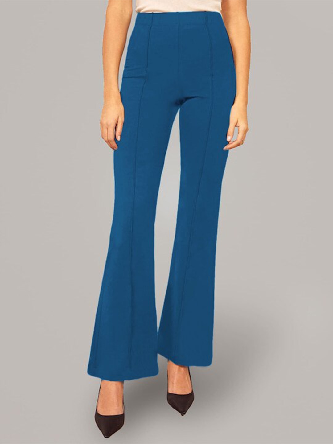 

AUSK Women Relaxed High-Rise Bootcut Trousers, Teal