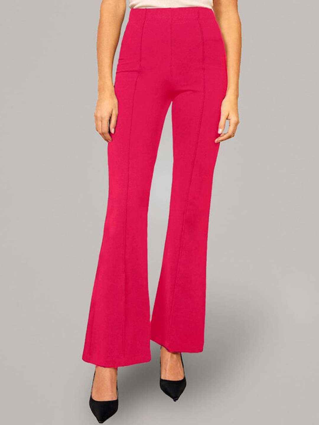 

AUSK Women Relaxed High-Rise Bootcut Trousers, Pink