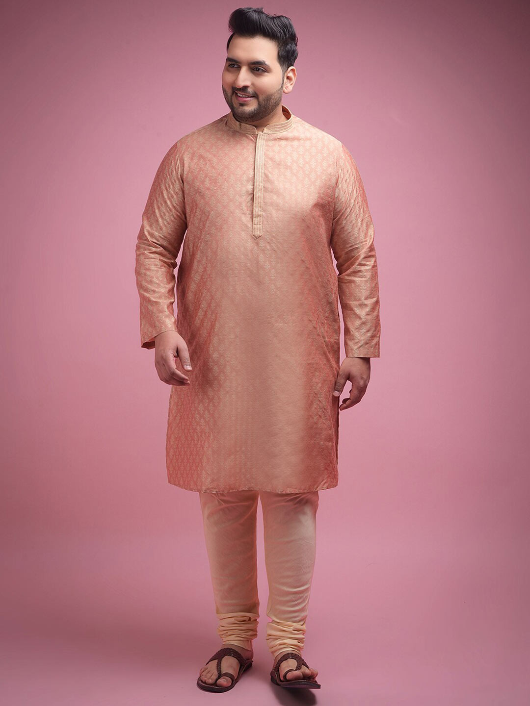 

Sztori Woven Design Kurta with Churidar, Copper