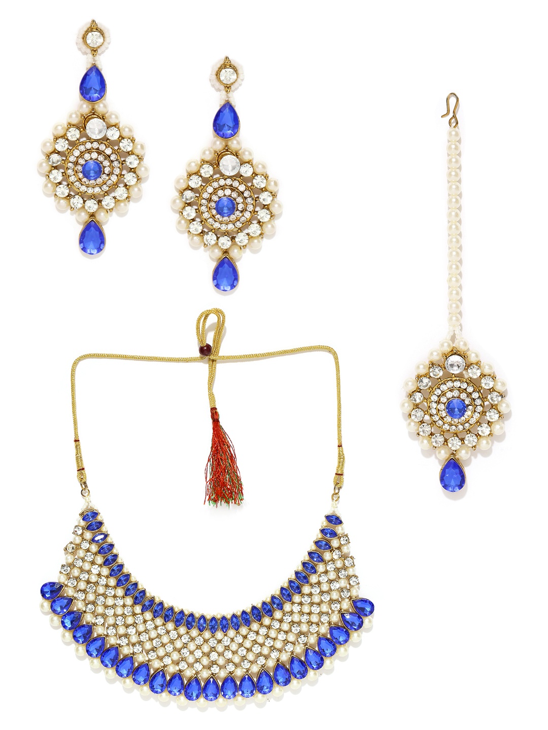 

MANATH Stone Studded Jewellery Set, Blue