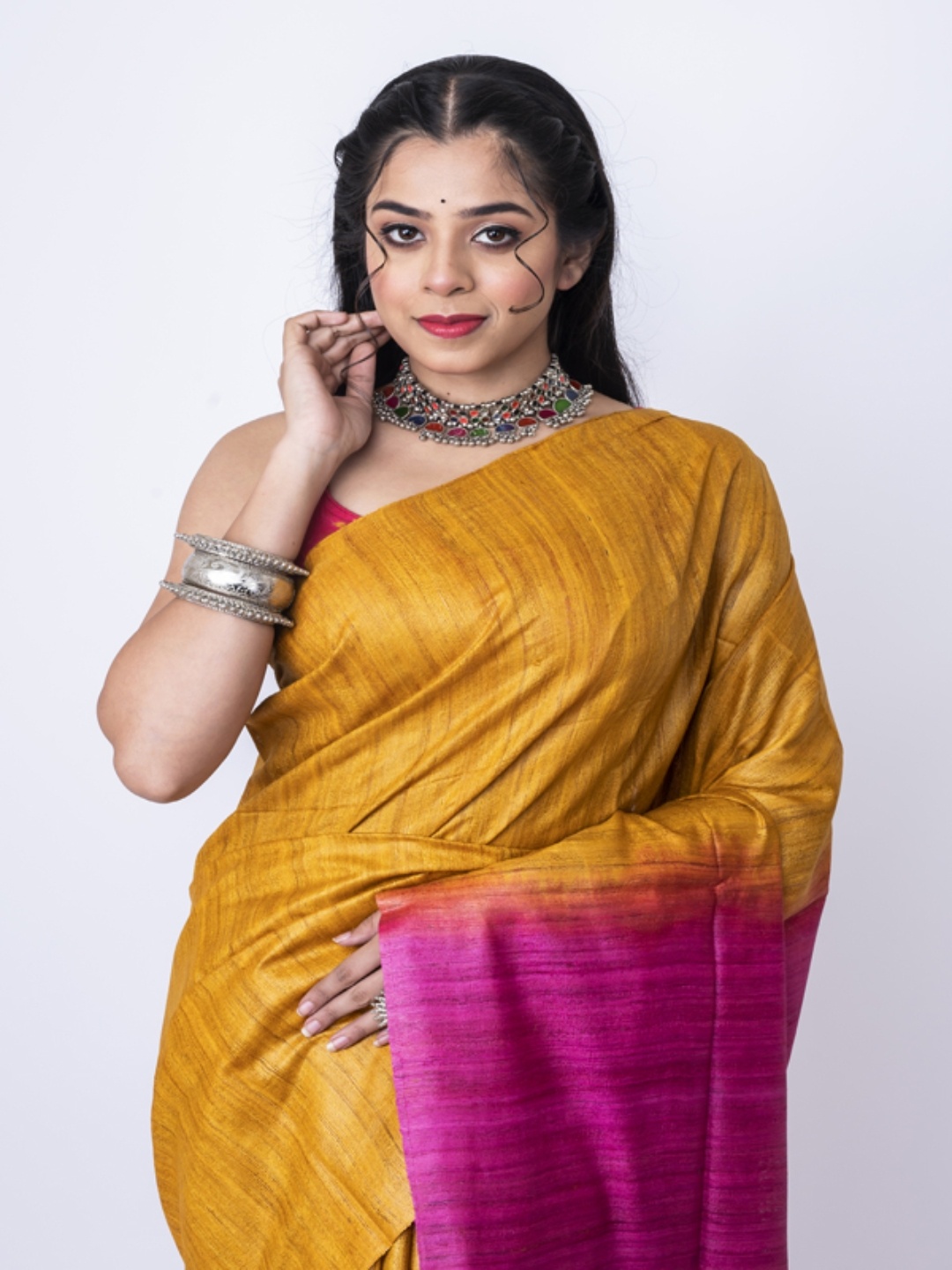 

Morchari Pure Silk Bhagalpuri Saree, Yellow