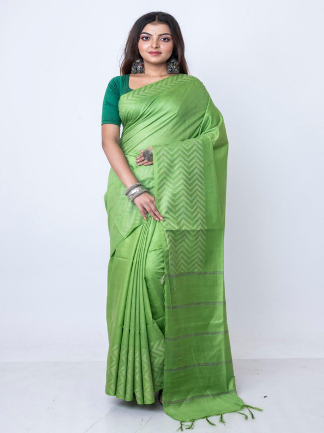 

Morchari Bhagalpuri Saree, Green