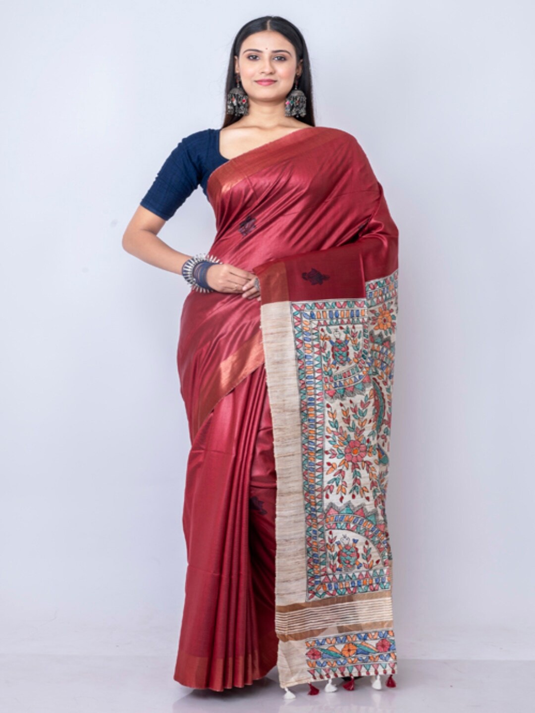 

Morchari Ethnic Motifs Printed Saree, Maroon