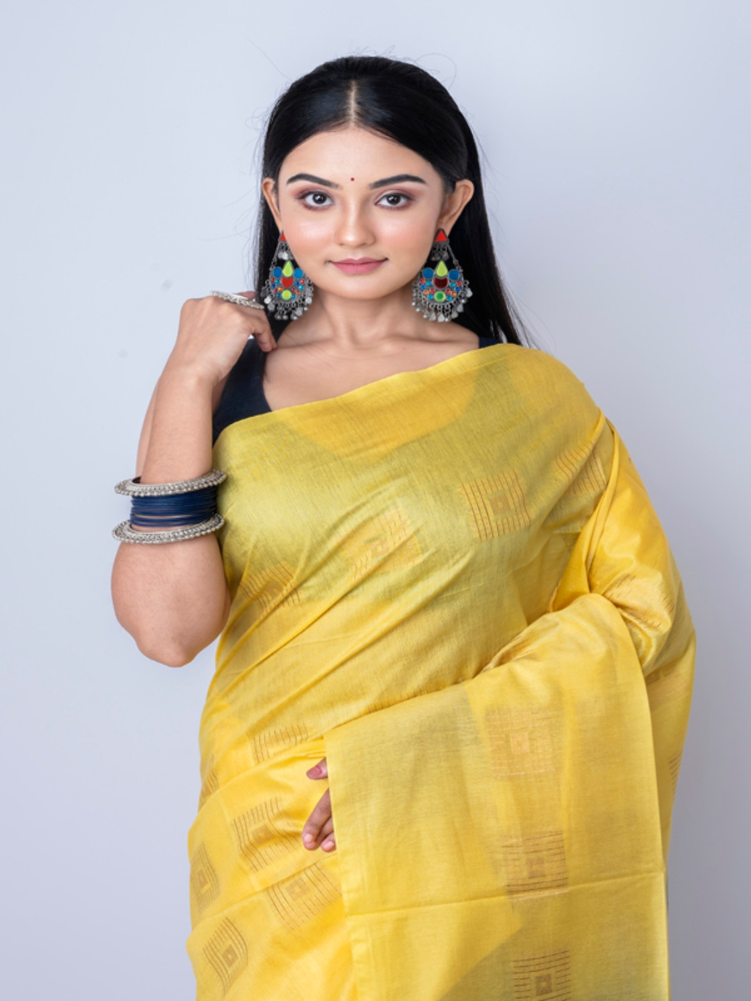 

Morchari Woven Design Bhagalpuri Saree, Yellow