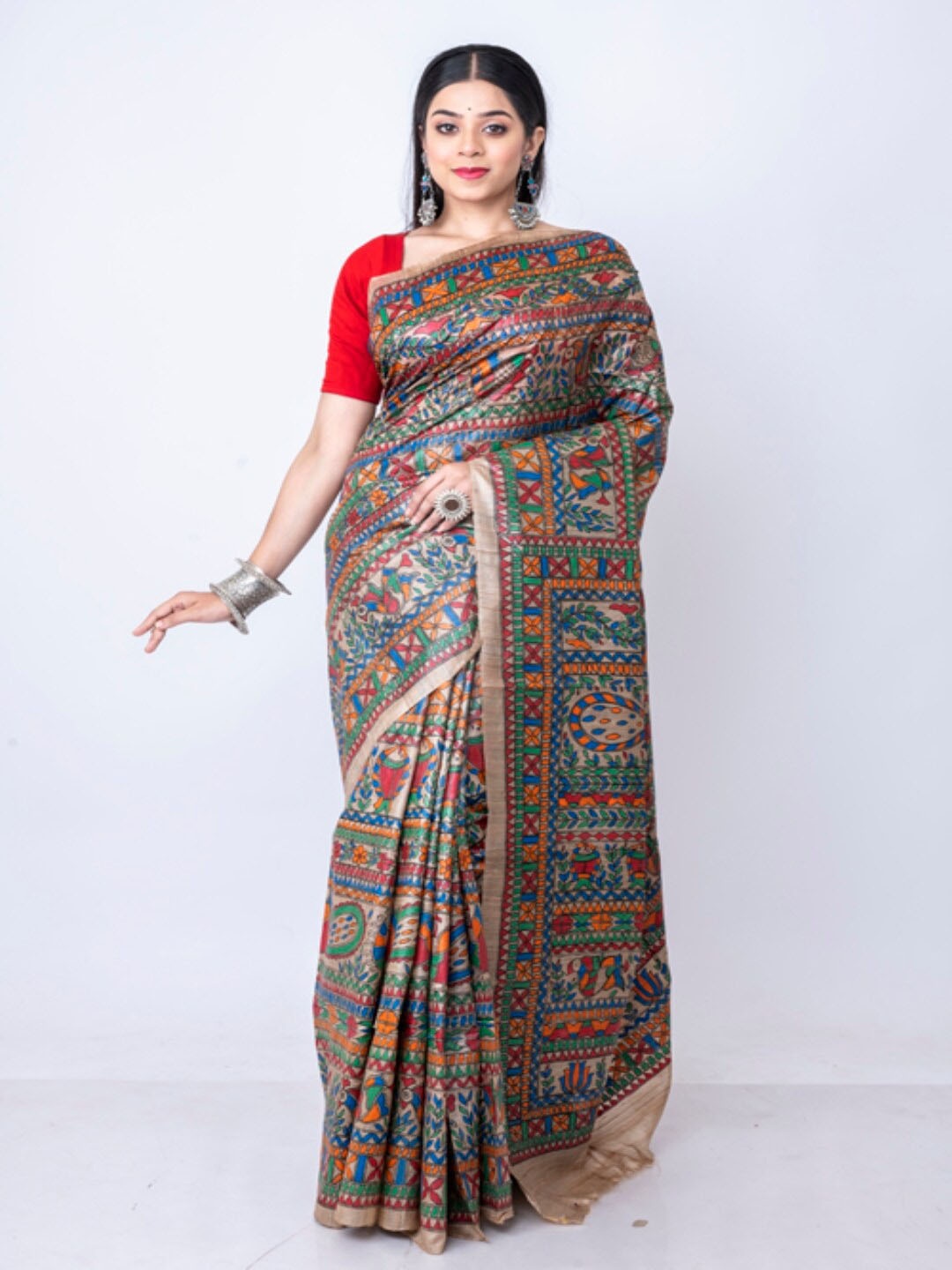 

Morchari Pure Silk Bhagalpuri Saree, Beige