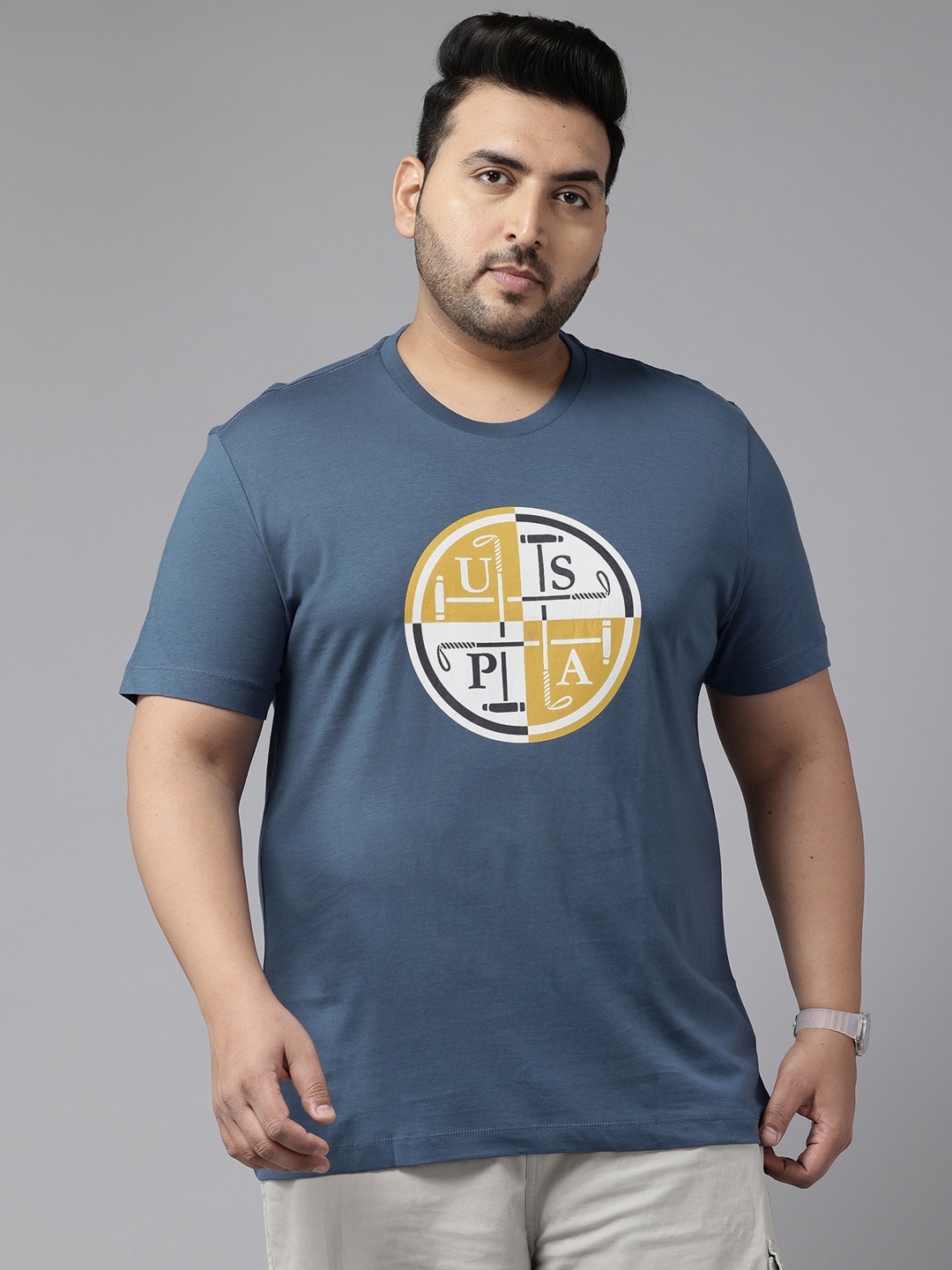

U.S. Polo Assn. Denim Co. Plus Size Brand Logo Pure Cotton Slim Fit T-shirt, Navy blue
