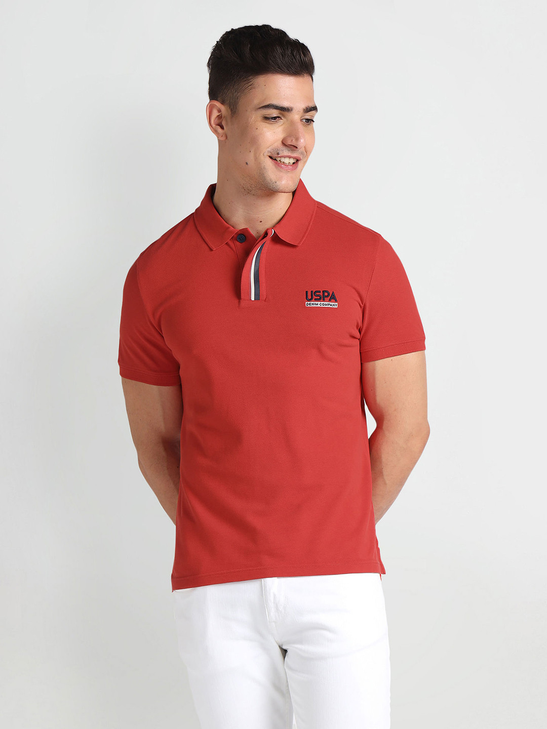 

U.S. Polo Assn. Denim Co. Pure Cotton Slim Fit T-shirt, Red