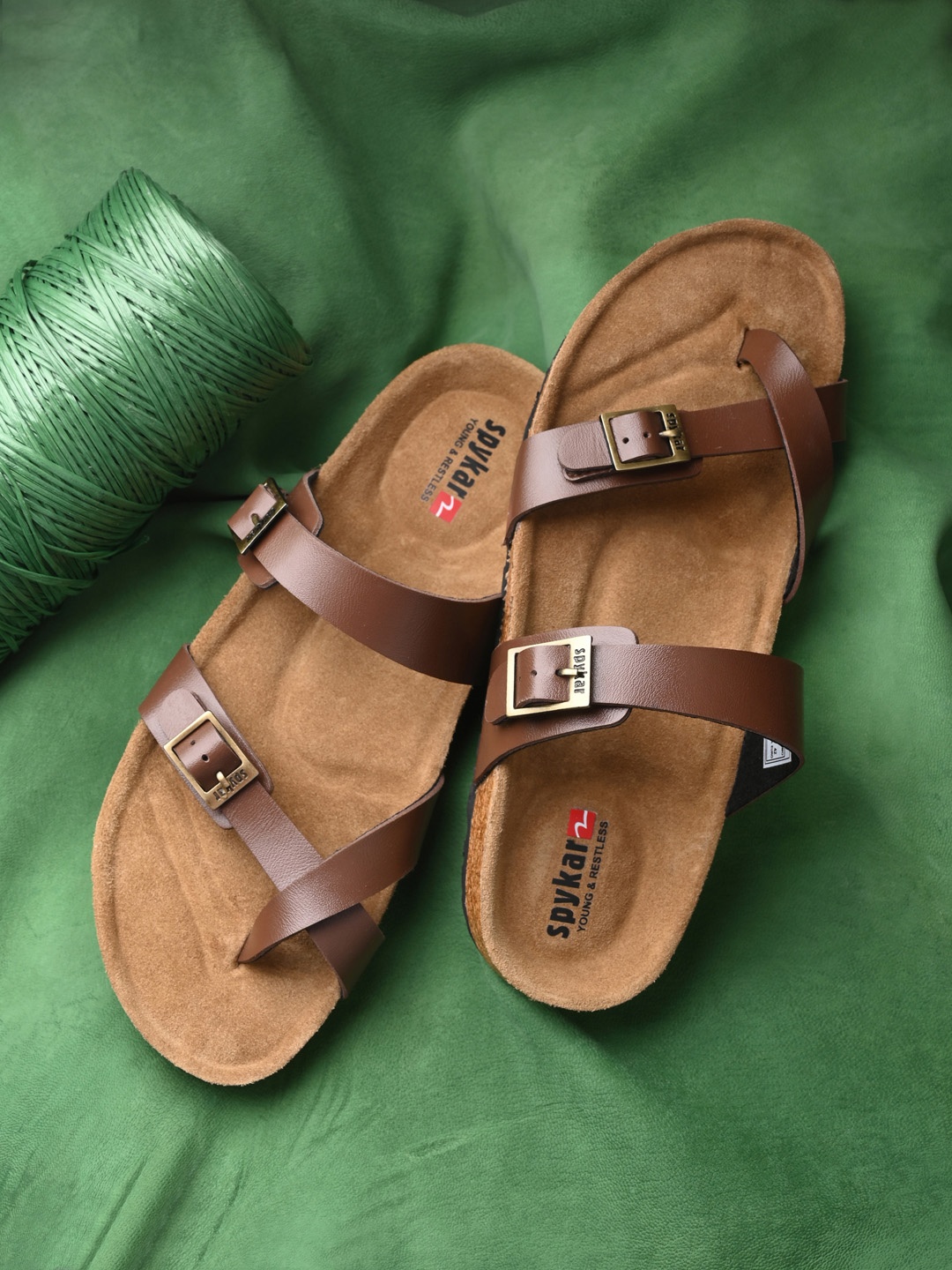 

SPYKAR Men Slip-On One Toe Flip Flops, Brown