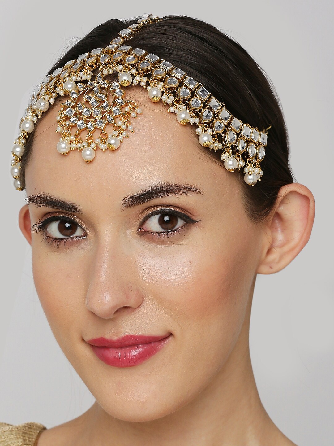 

OOMPH Gold-Plated Kundan-Stone Studded & Beaded Matha Patti