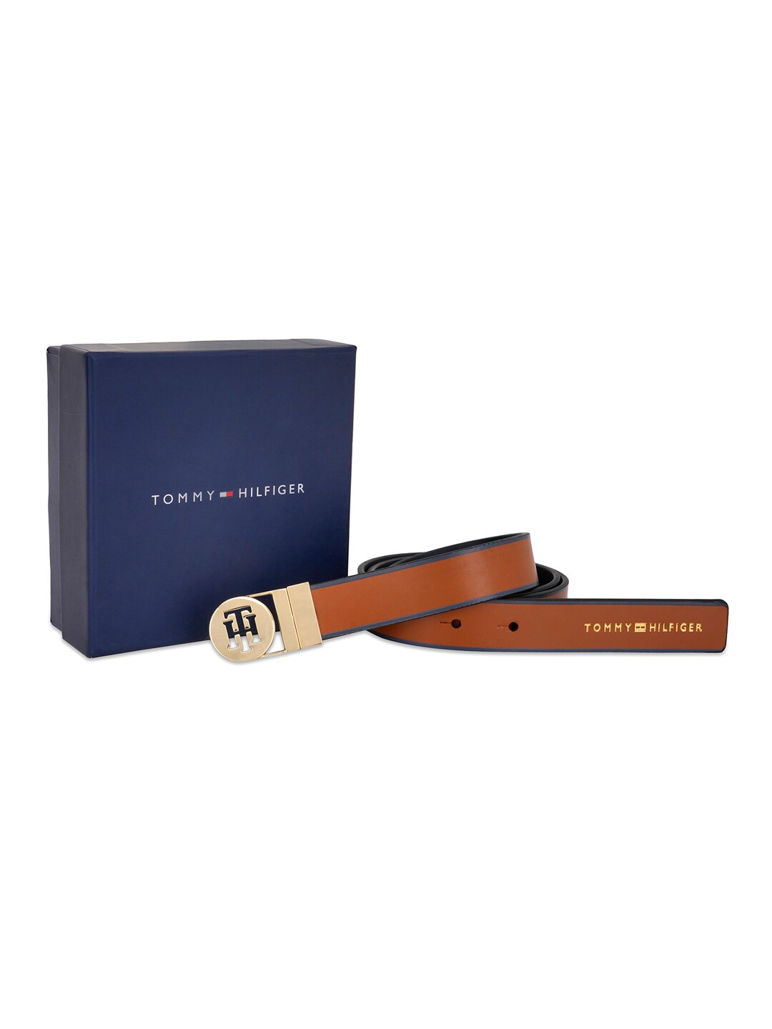 

Tommy Hilfiger Women Printed Leather Reversible Belt, Brown
