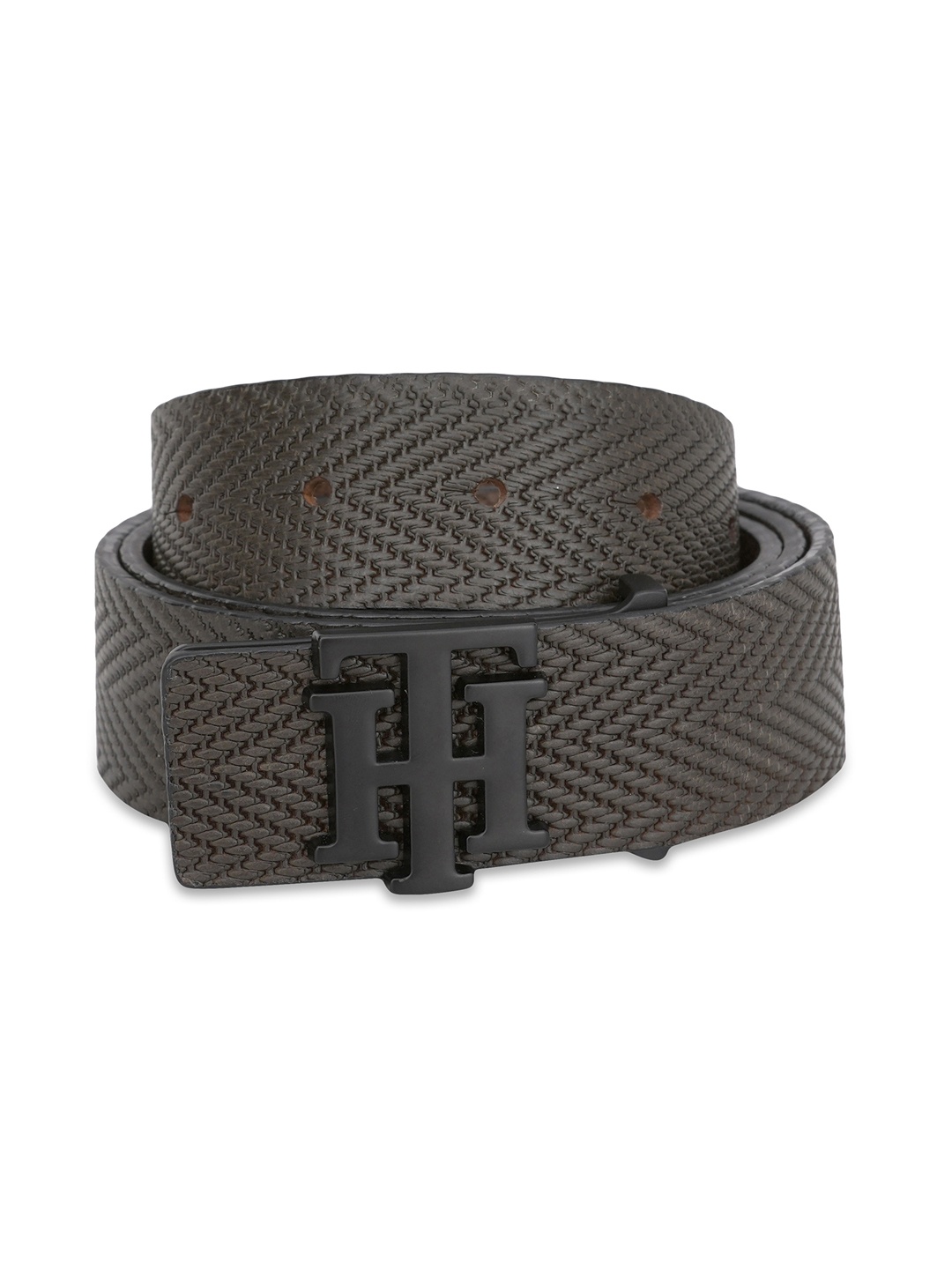 

Tommy Hilfiger Men Textured Leather Belt, Green