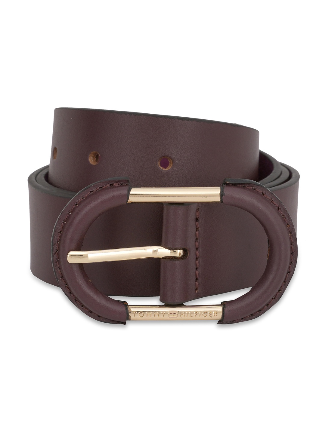 

Tommy Hilfiger Women Leather Belt, Burgundy