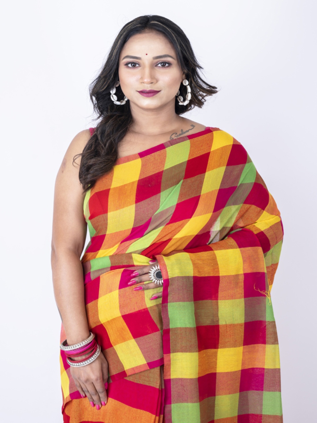 

Morchari Checked Saree, Yellow