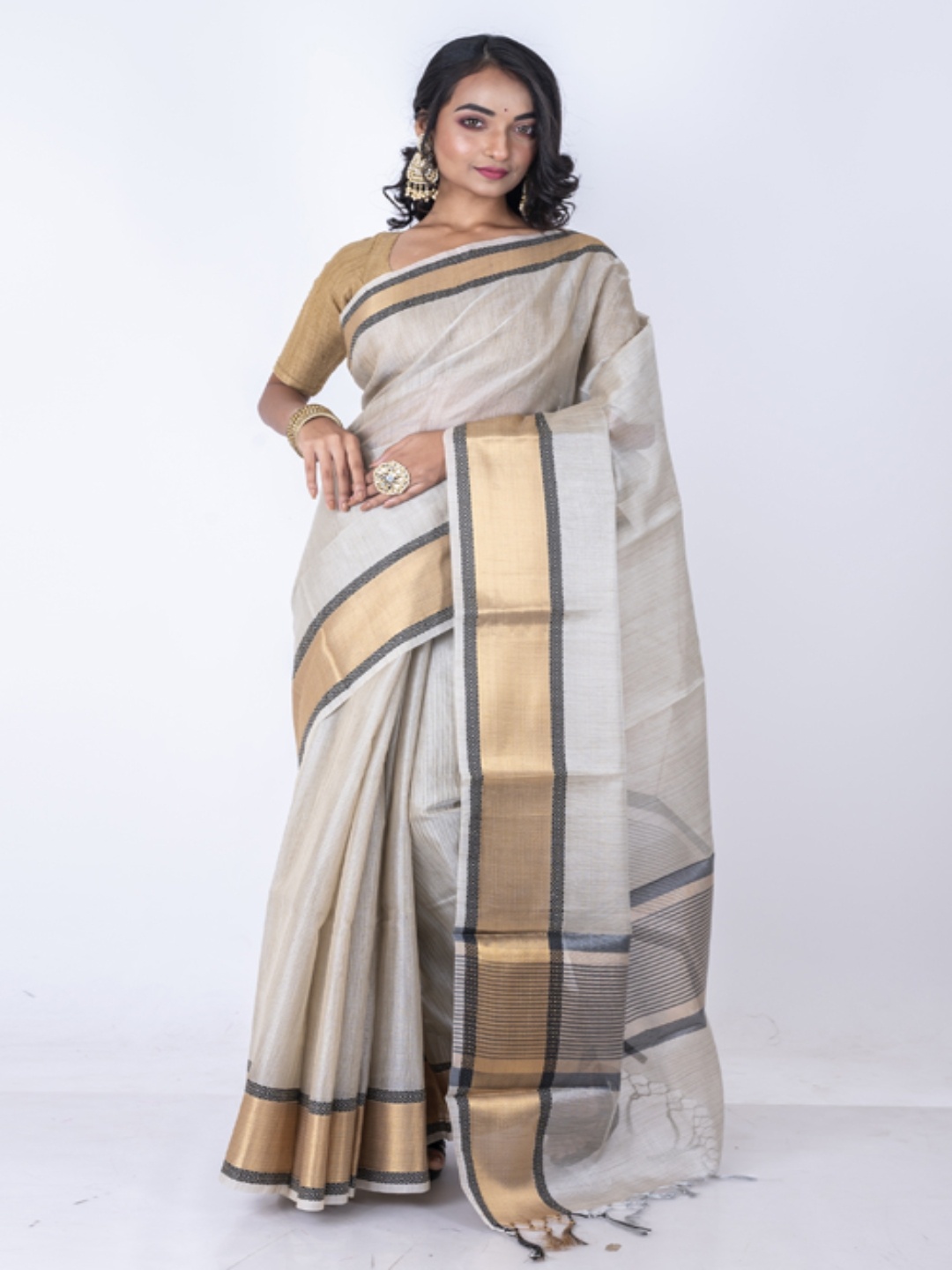 

Morchari Zari Banarasi Saree, Cream