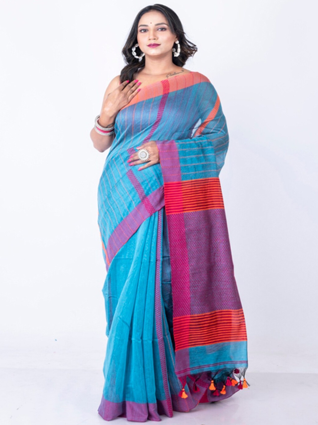 

Morchari Woven Design Saree, Blue