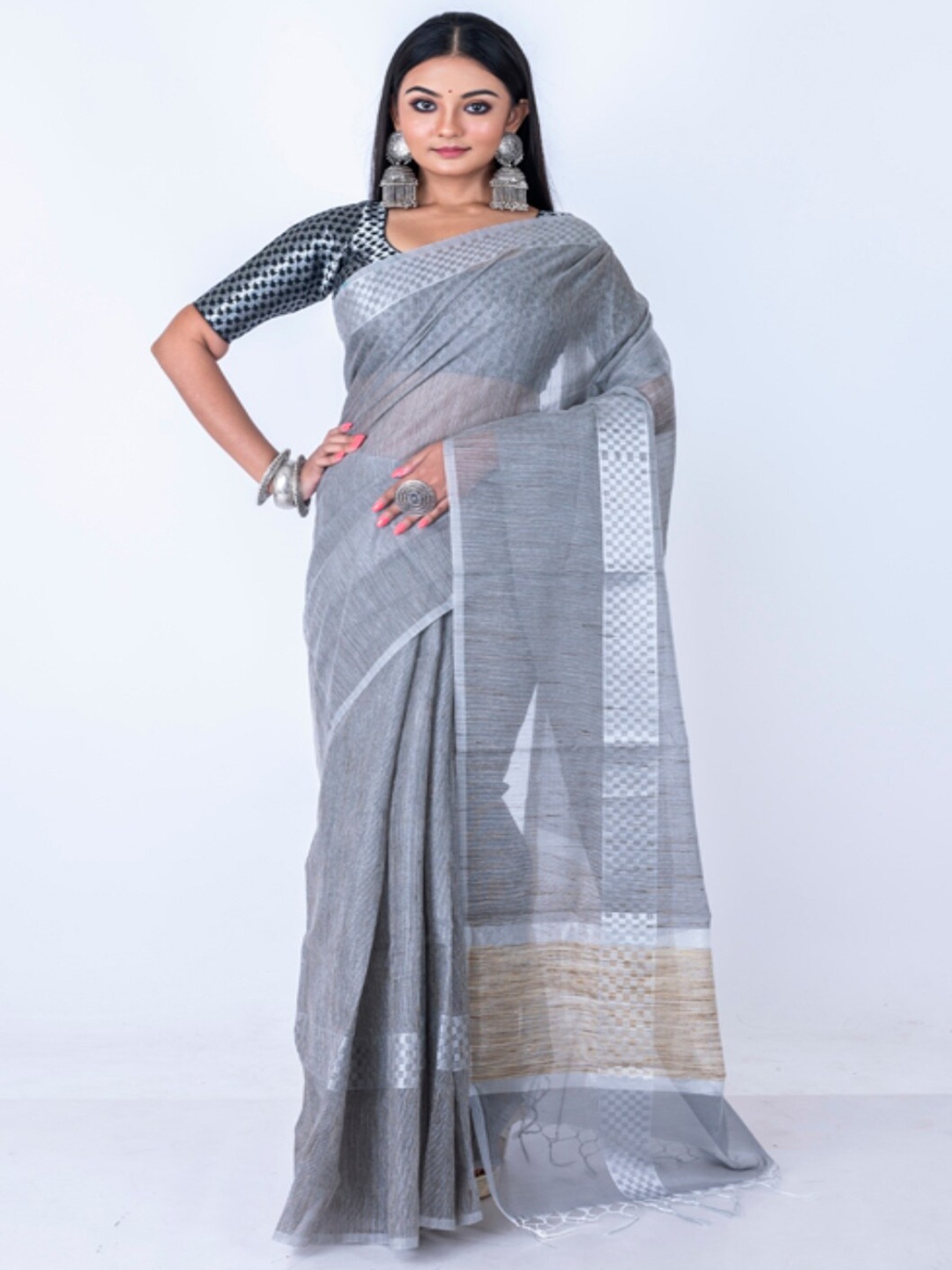 

Morchari Banarasi Saree, Grey