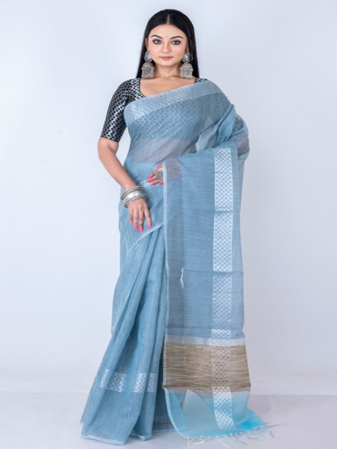 

Morchari Woven Design Zari Banarasi Saree, Blue