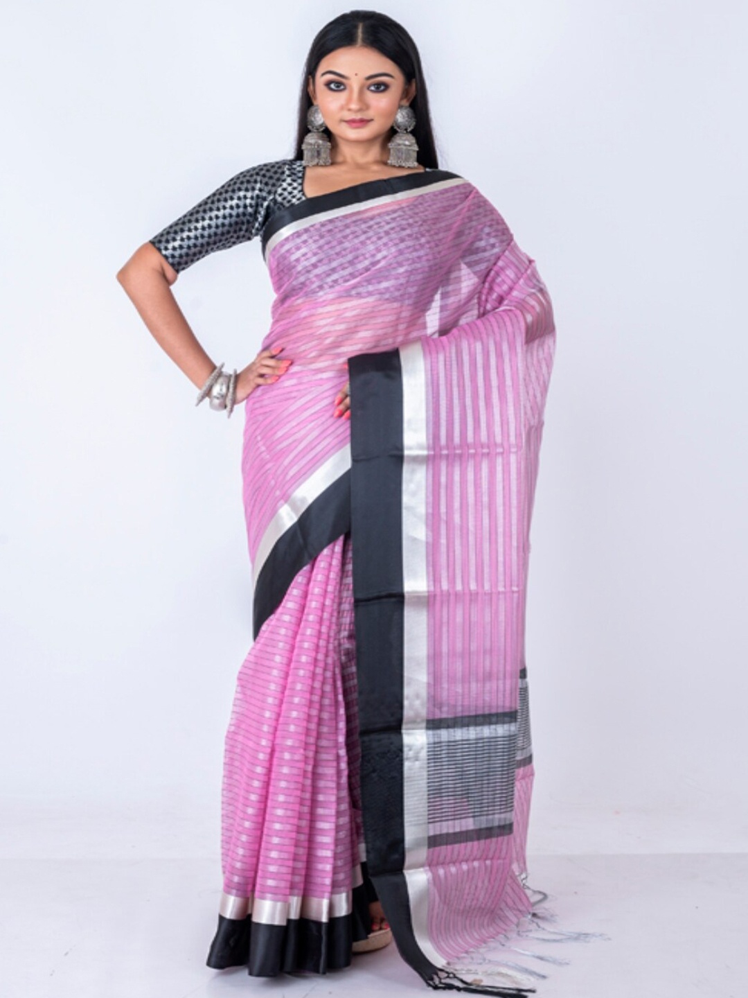

Morchari Woven Design Banarasi Saree, Pink