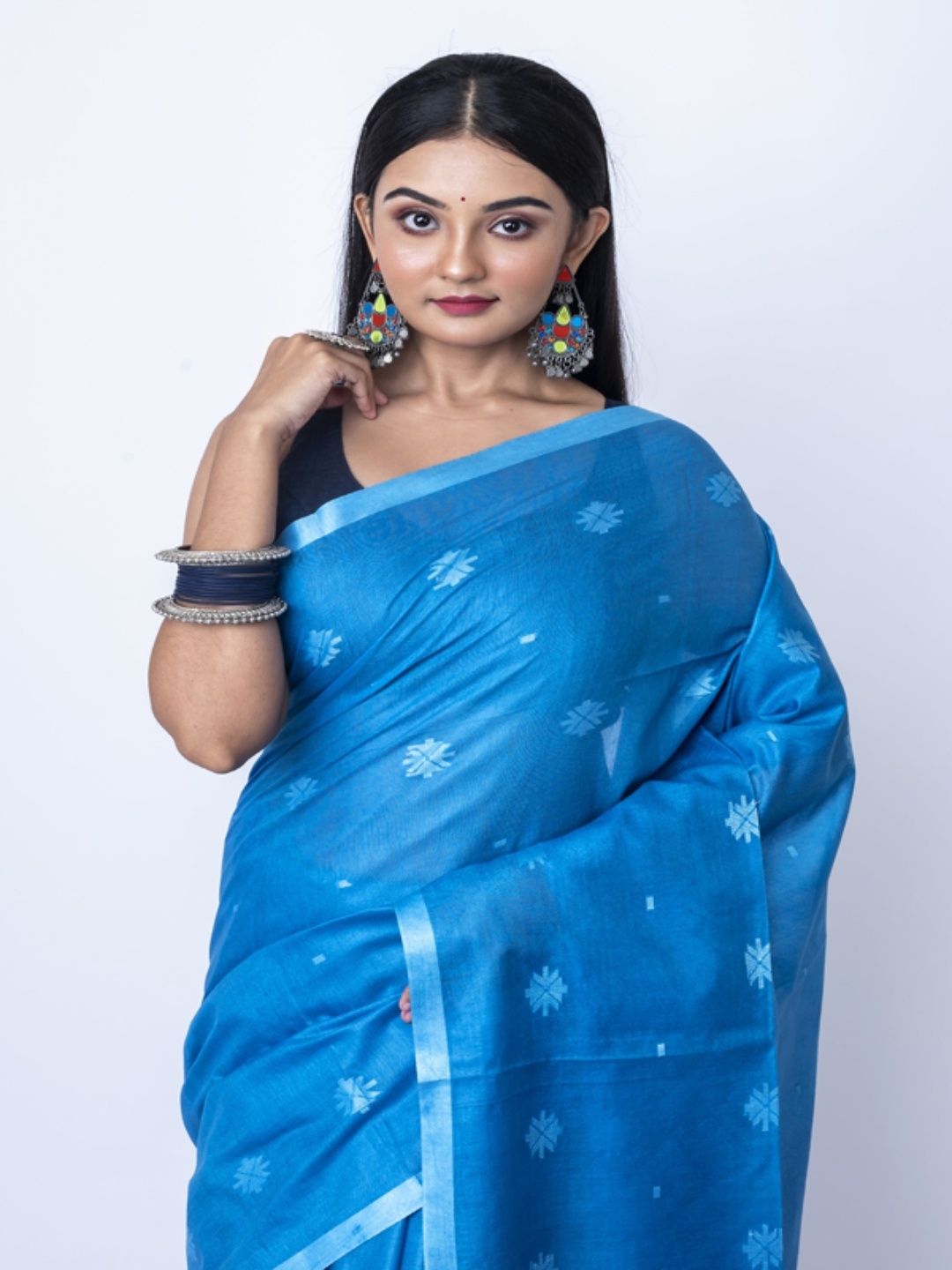 

Morchari Woven Design Zari Saree, Blue