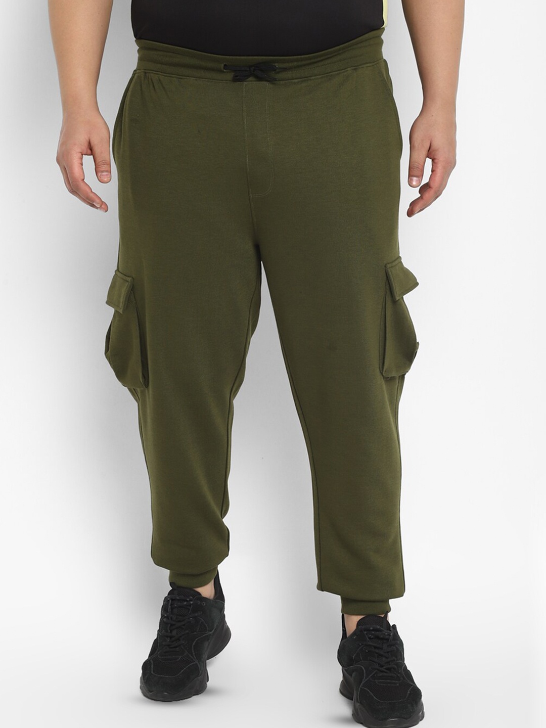 

Sztori Men Plus Size Active Wear Side Pockets Cargo Jogger, Olive