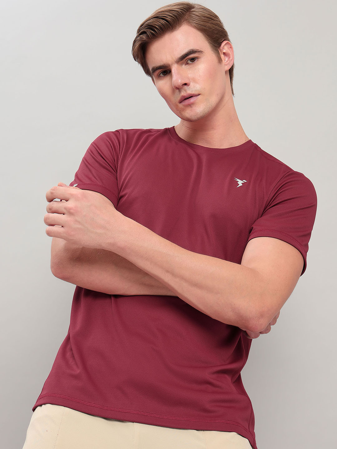 

Technosport Crew Neck Dry-Fit Slim Fit Sports T-shirt, Red