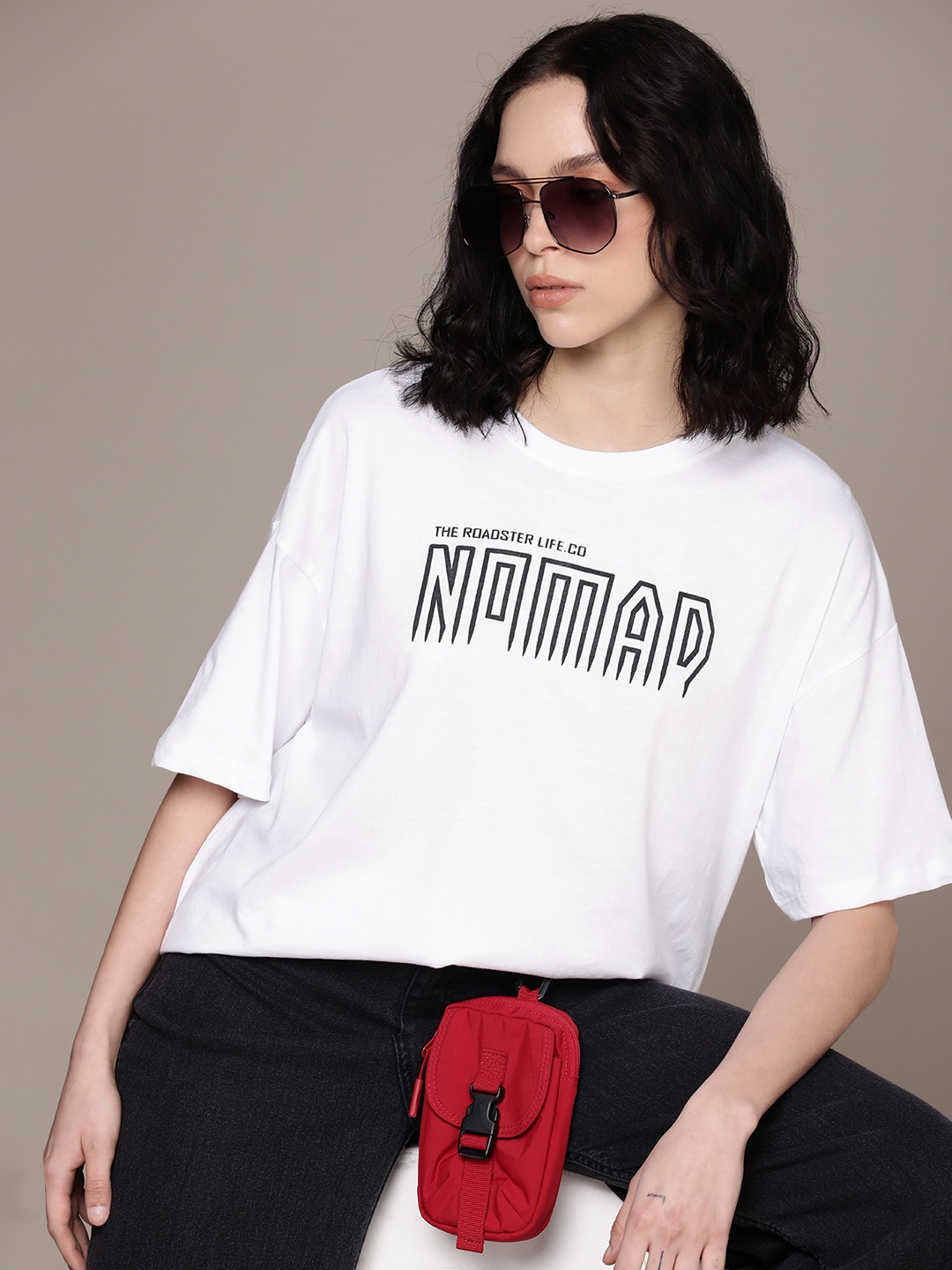 

The Roadster Life Co. Typography Printed Pure Cotton T-shirt, White