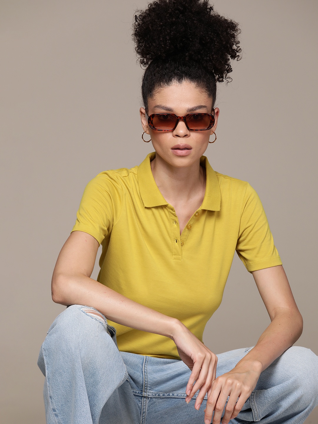 

The Roadster Lifestyle Co. Polo Collar T-shirt, Mustard