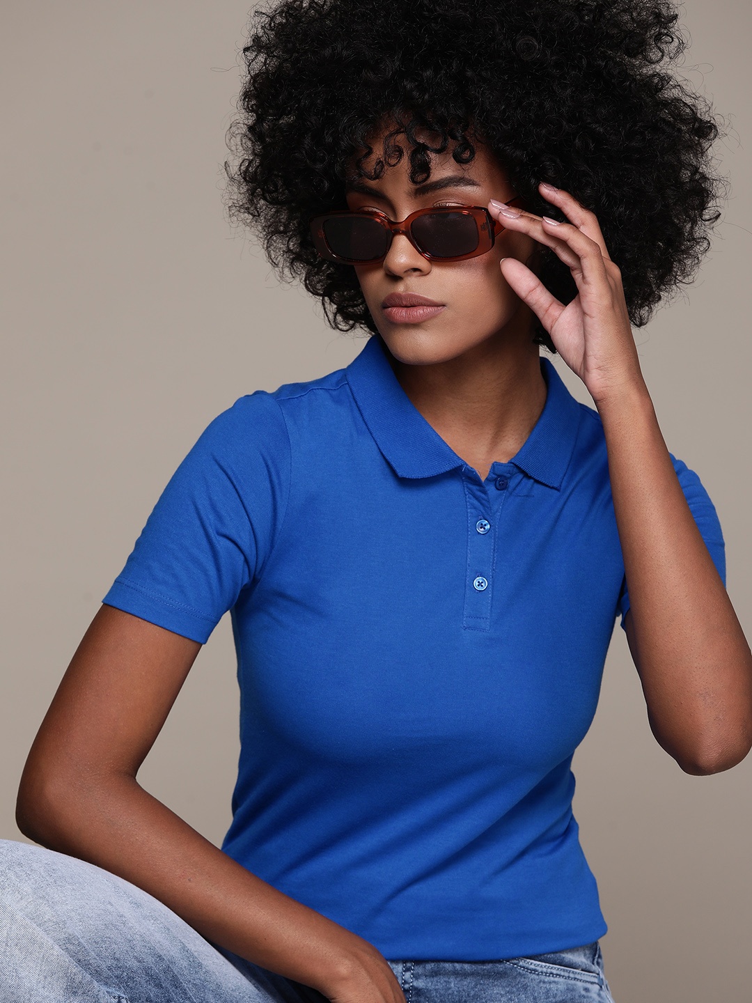 

The Roadster Lifestyle Co. Polo Collar T-shirt, Blue