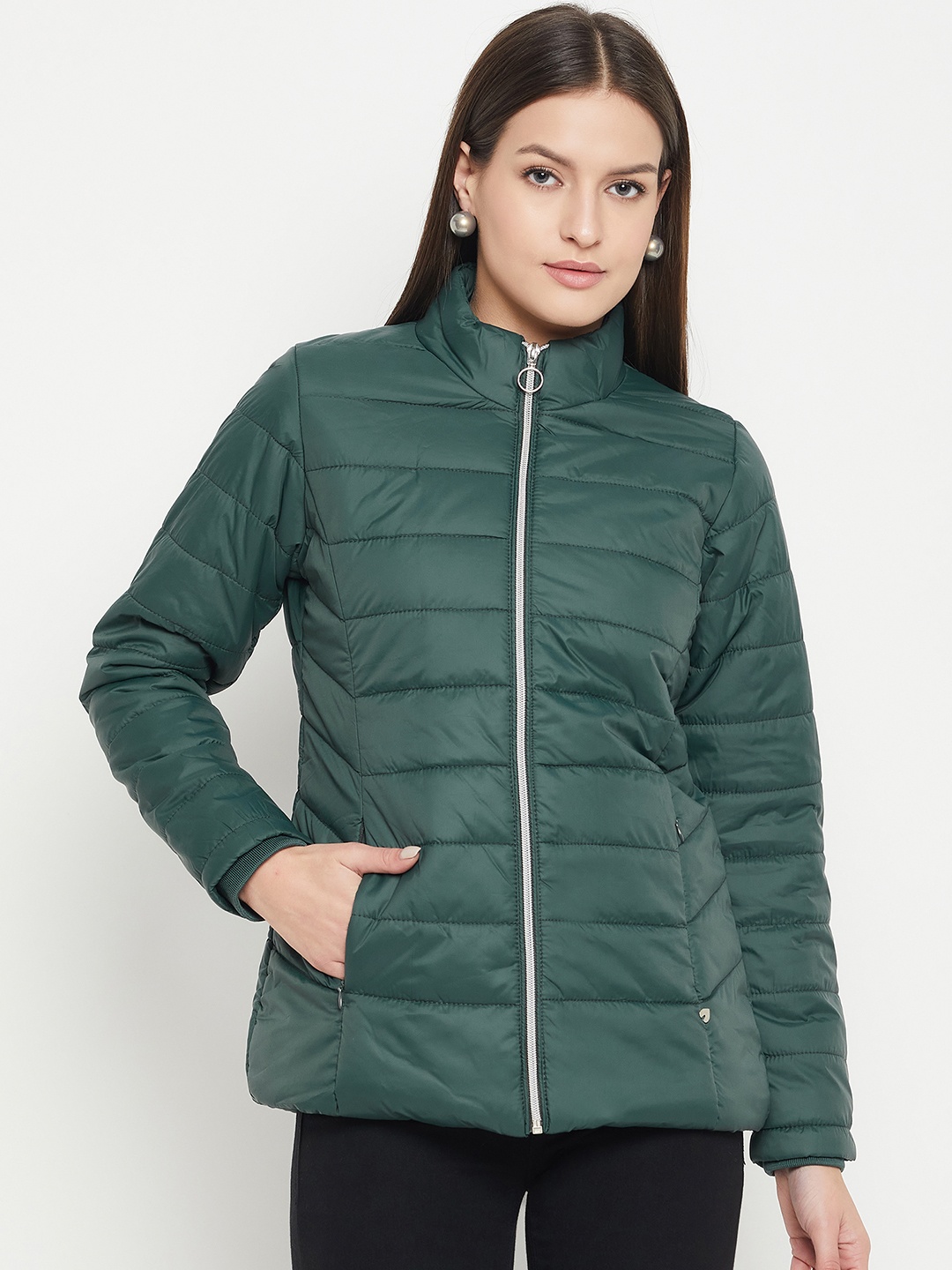 

Duke Mock Collar Padded Jacket, Green