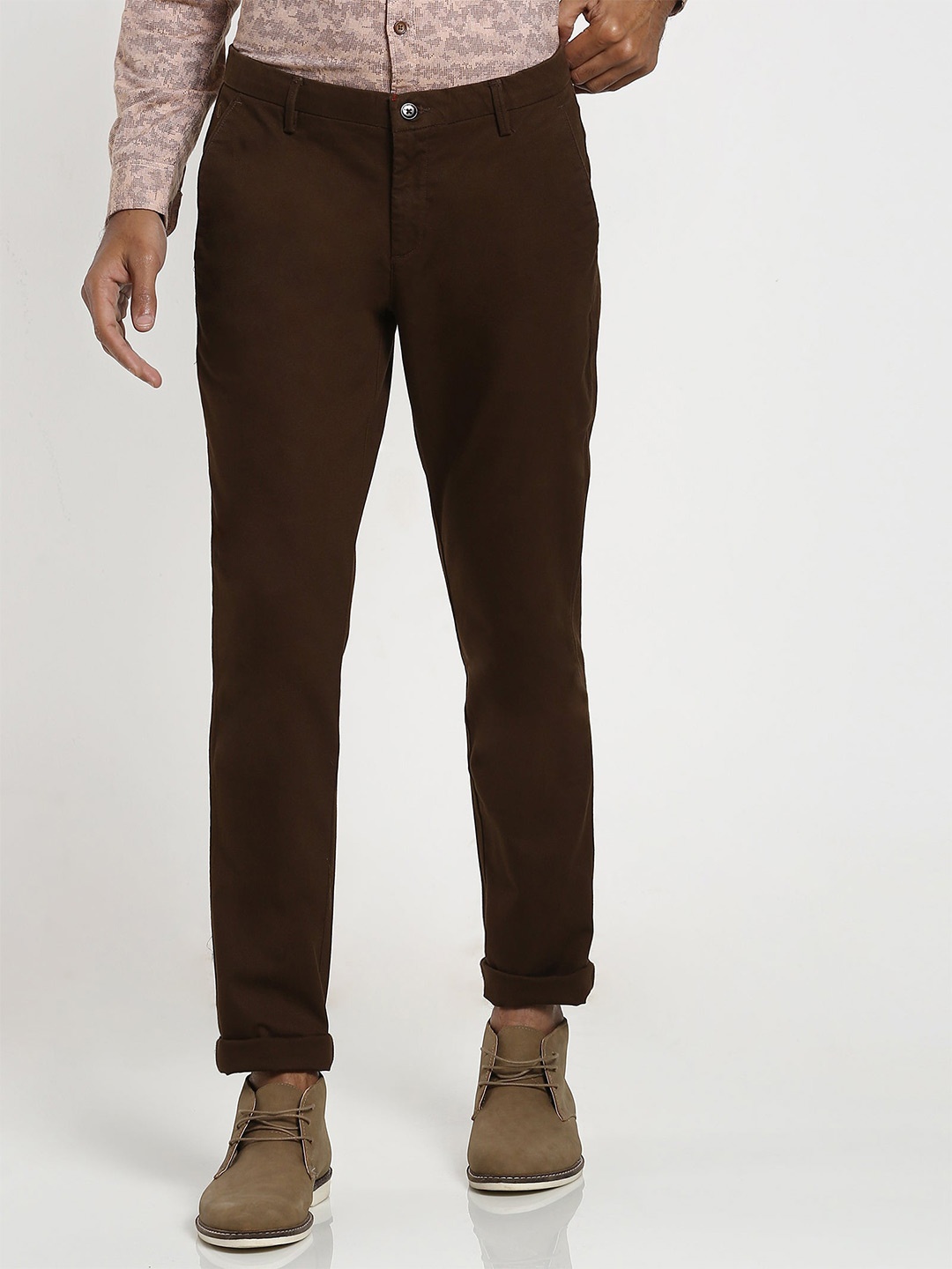 

Stori Men Slim Fit Chinos, Brown