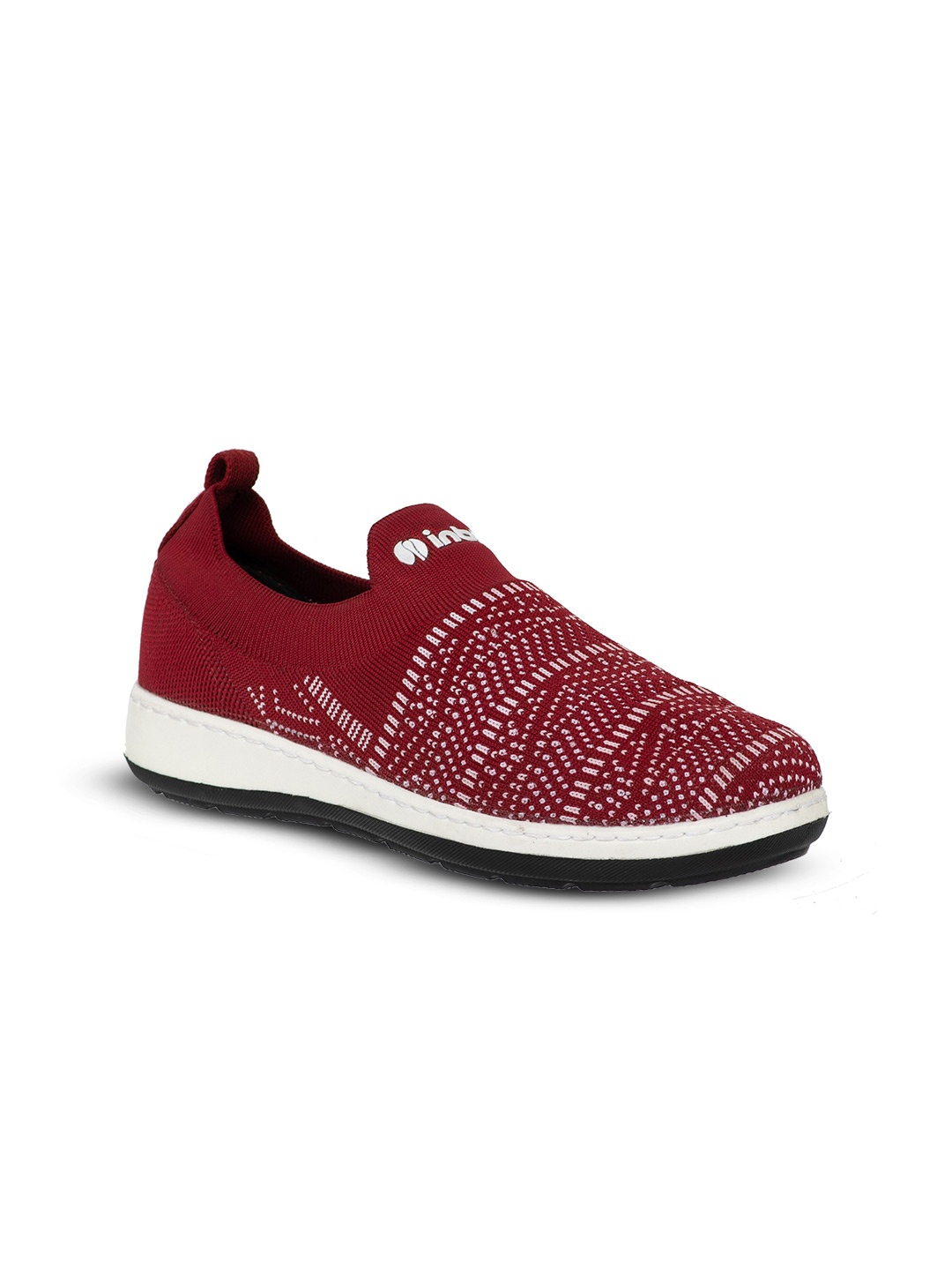 

Inblu Women Textured Round Toe Slip-On Sneakers, Maroon