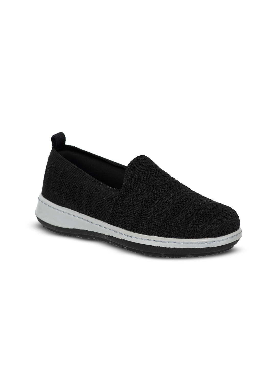 

Inblu Women Textured Slip-On Mesh Sneakers, Black