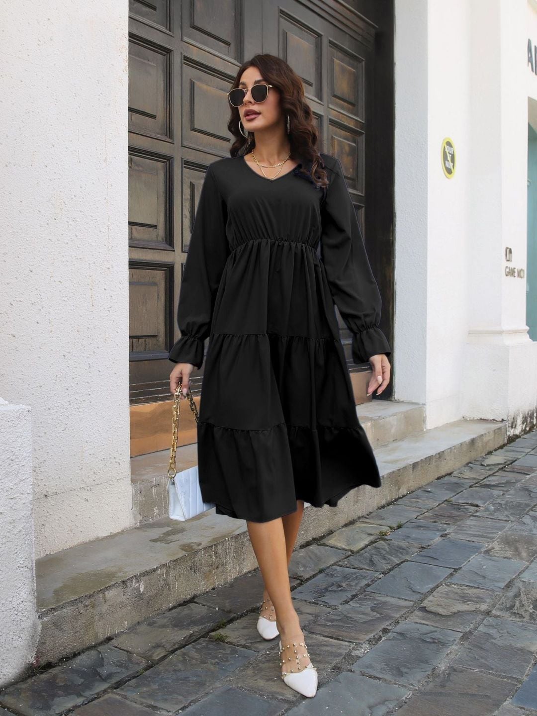 

DressBerry Black Fit & Flare Dress