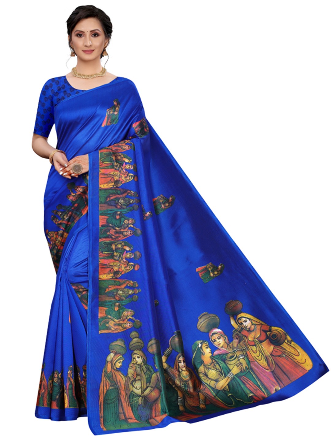 

KALINI Ethnic Motifs Printed Saree, Blue